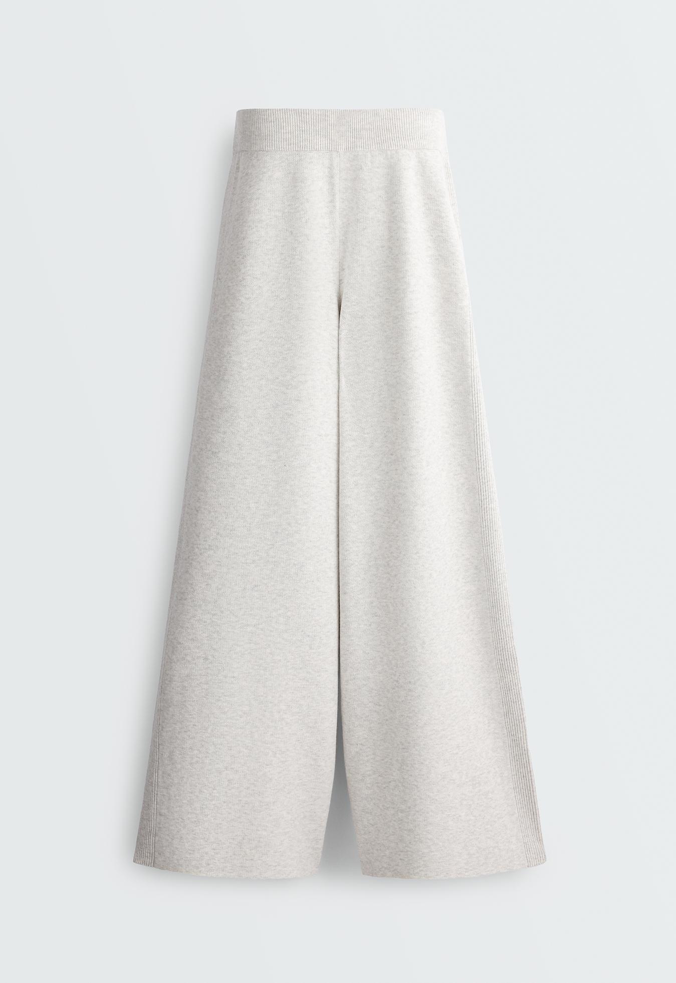 Wide-leg straight trousers with side rib — ICE                  