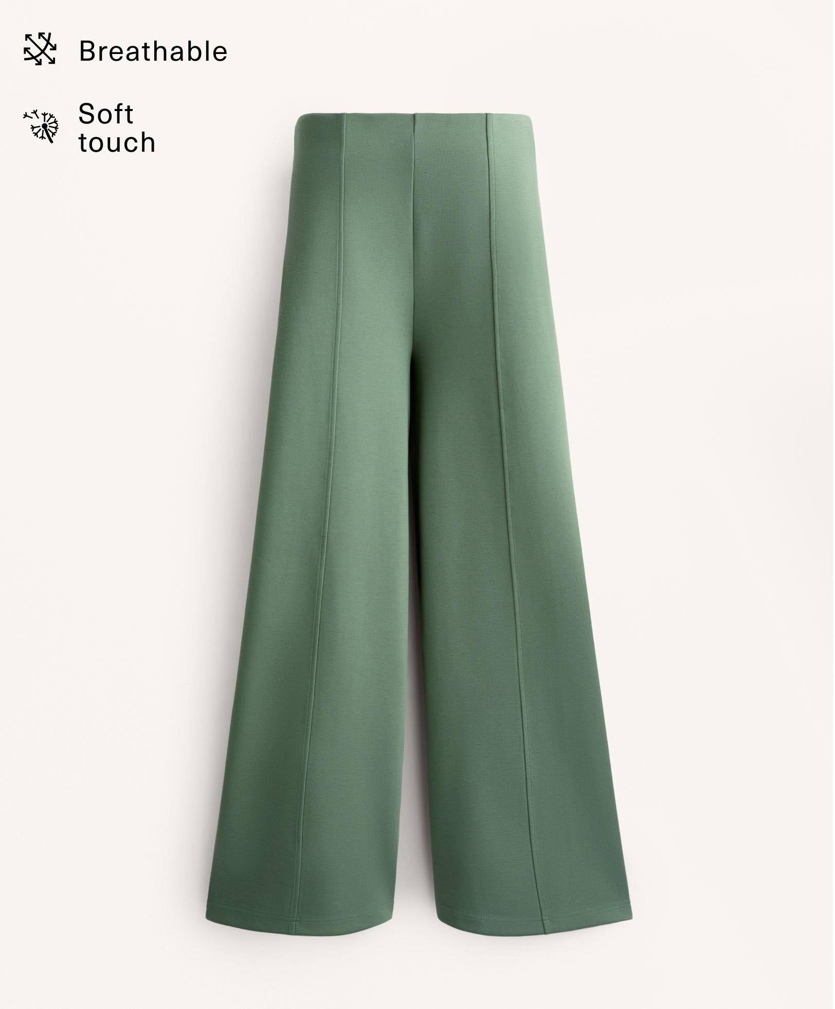 Pantalón largo piqué super high rise con algodón