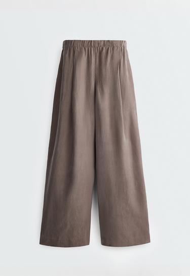 100% lyocell wide-leg trousers — DARK MINK 6