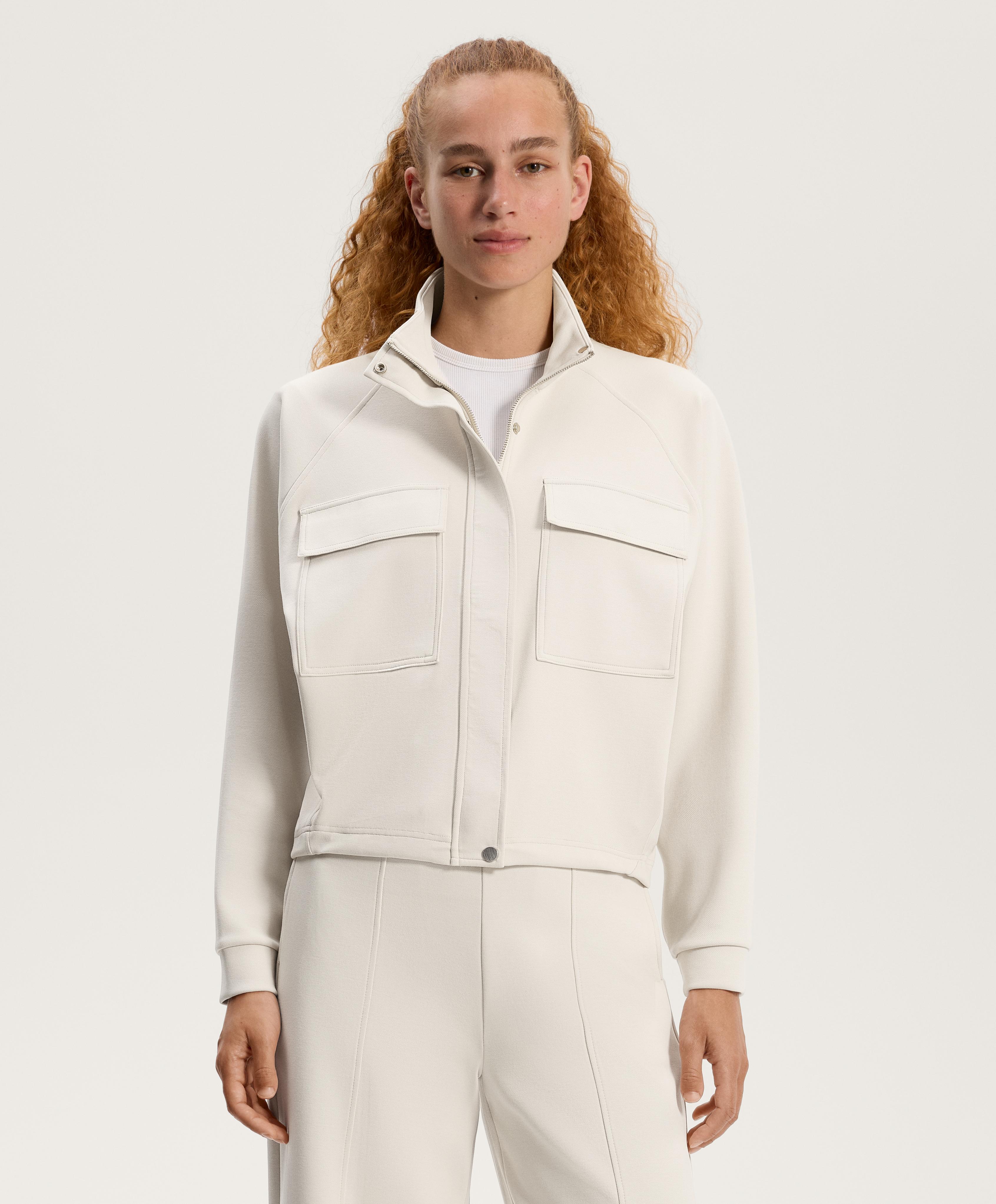 Veste piqué à poches en coton