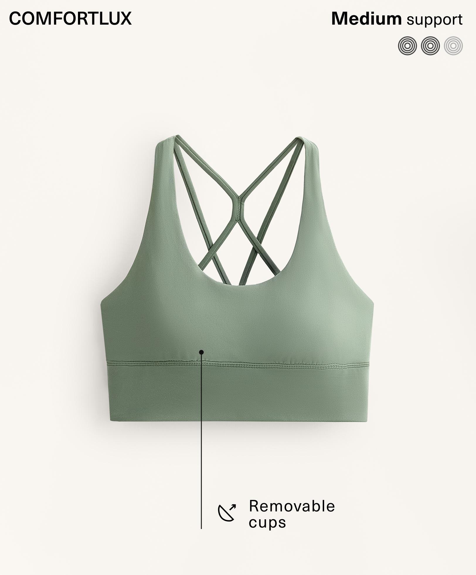 Medium-support Comfortlux sports bra with cups — WASHED GREEN