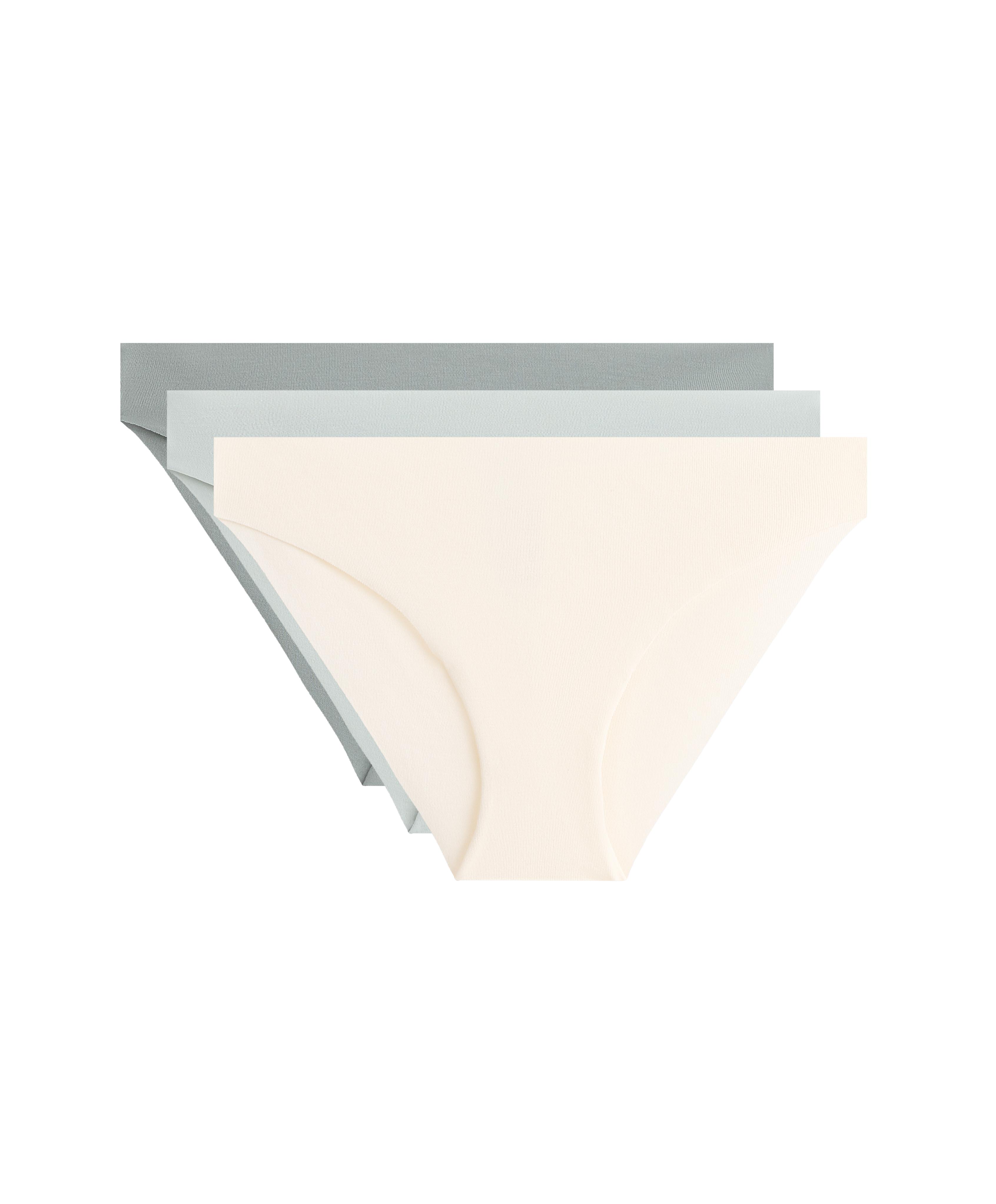 3 invisible cotton blend classic bikini briefs — BLUE GREEN