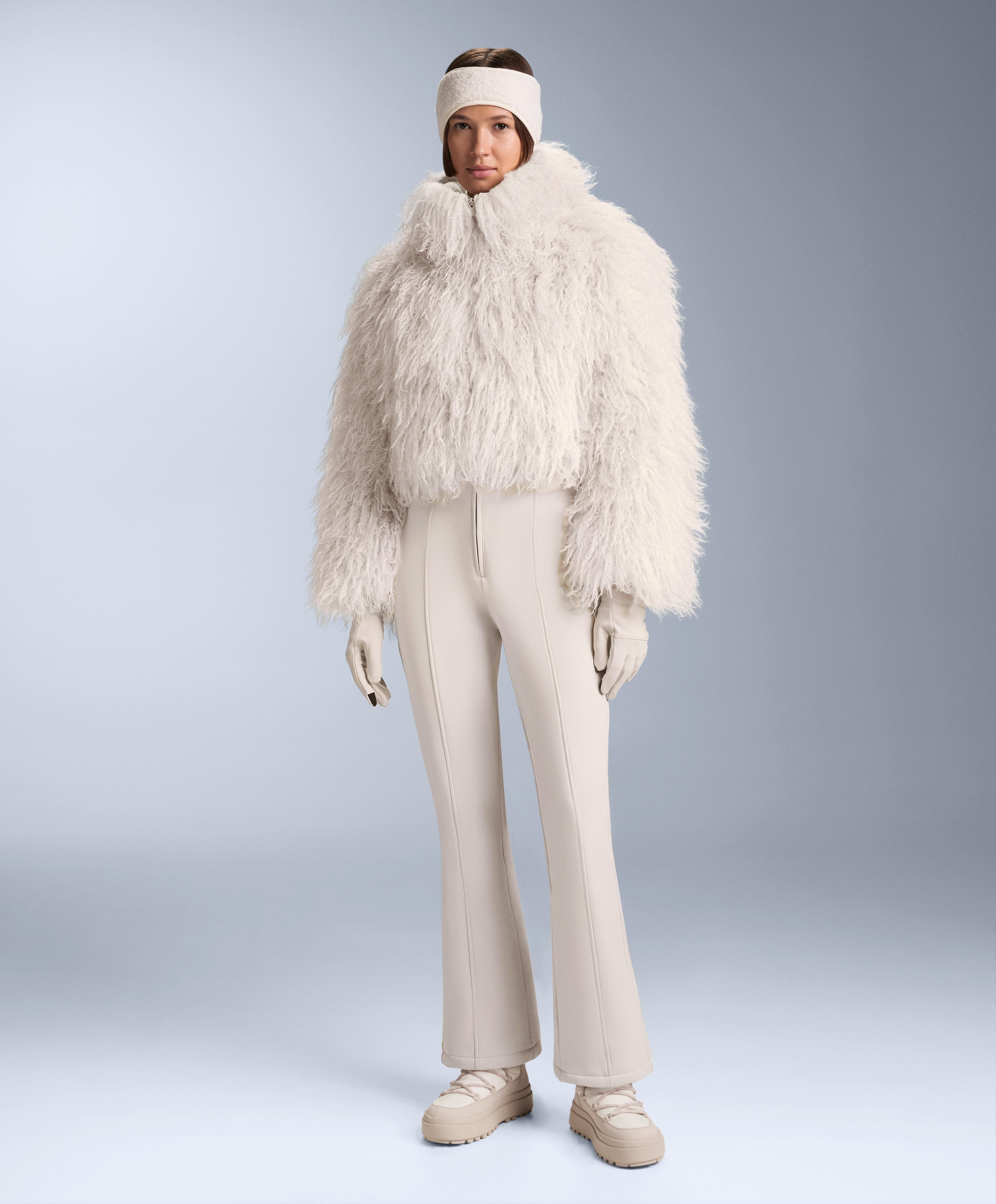 Water-resistant 2-in-1 removable flare stretch SKI jumpsuit — PALE MINK