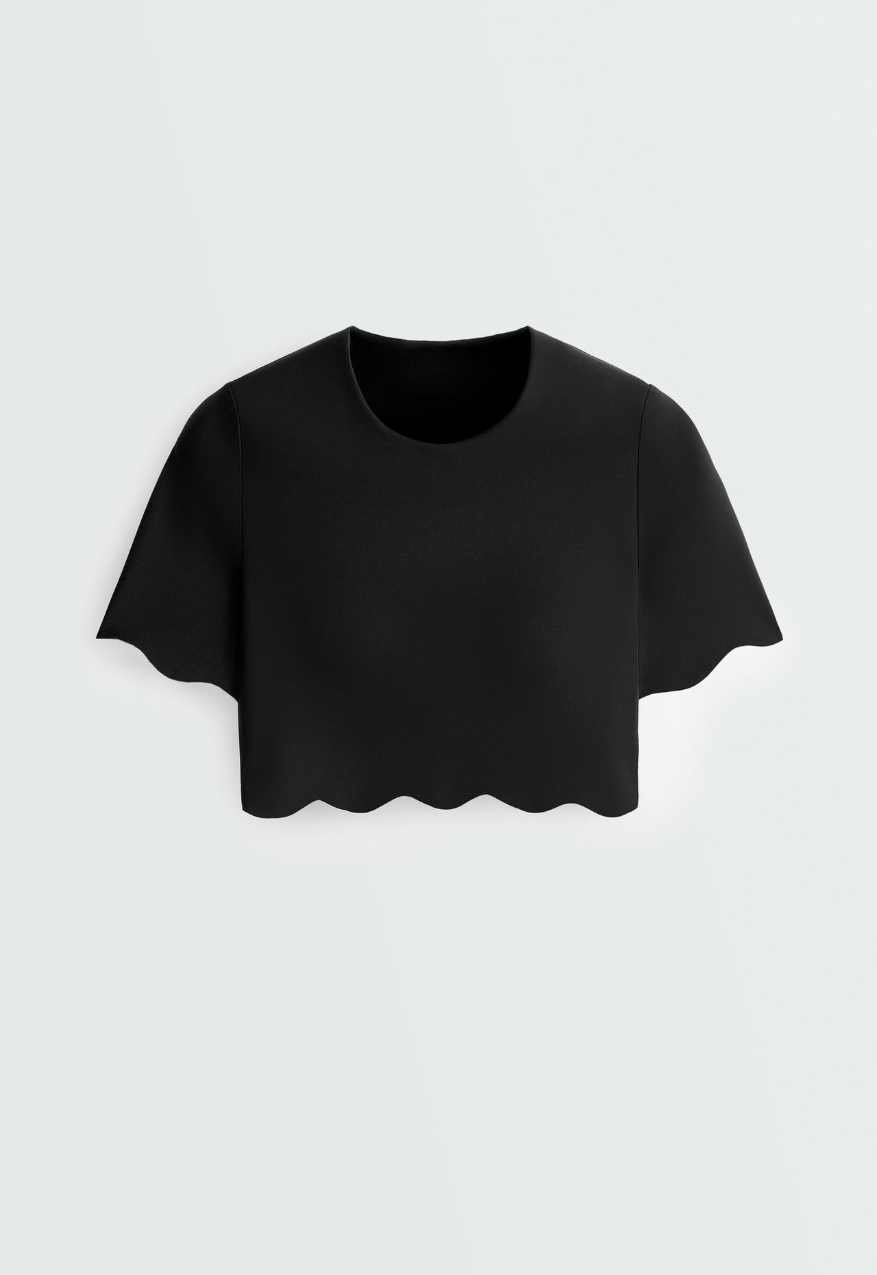 Wavy compressive tank top — BLACK