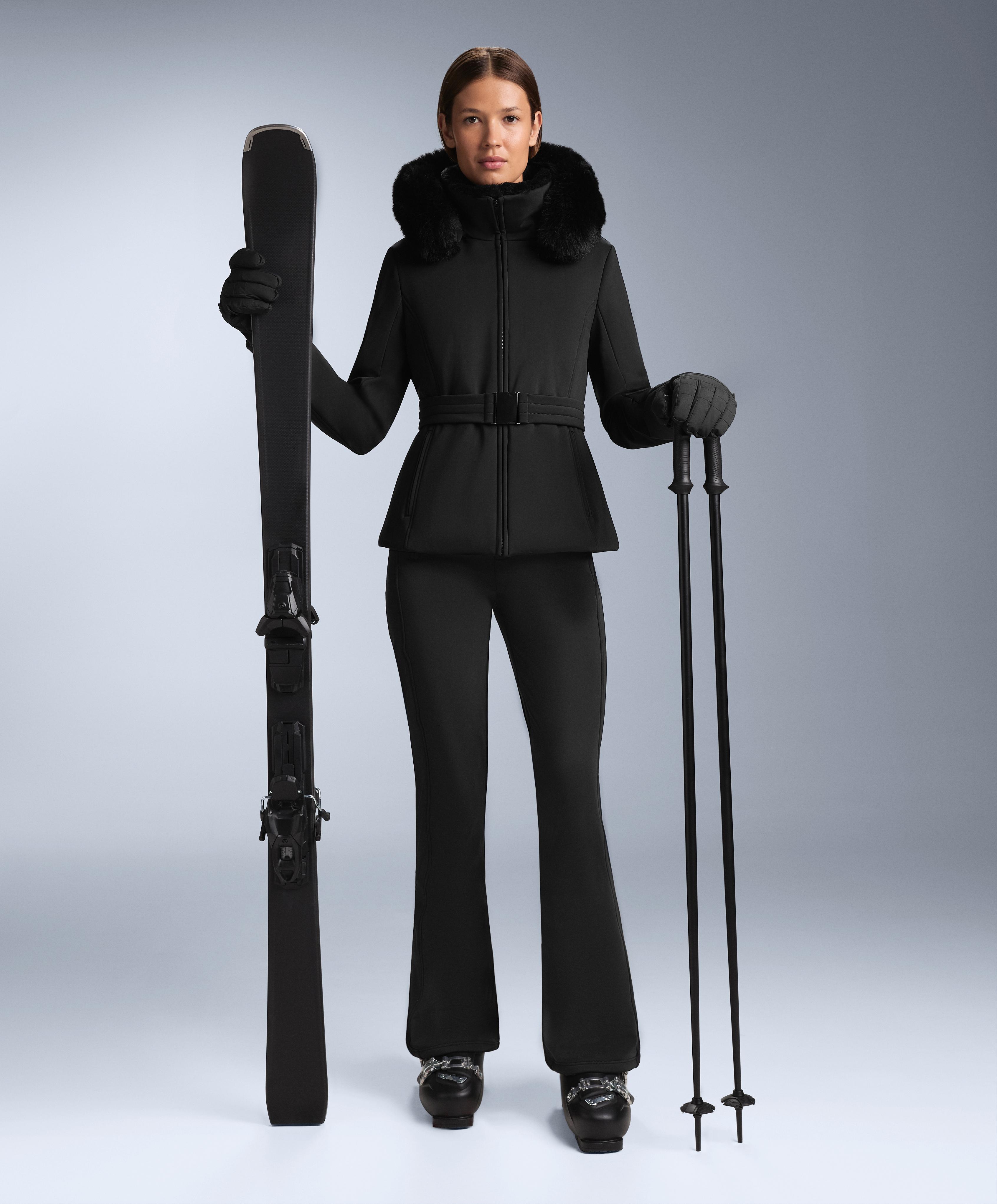 Primaloft® SKI water-resistant super-slim fit jacket — BLACK