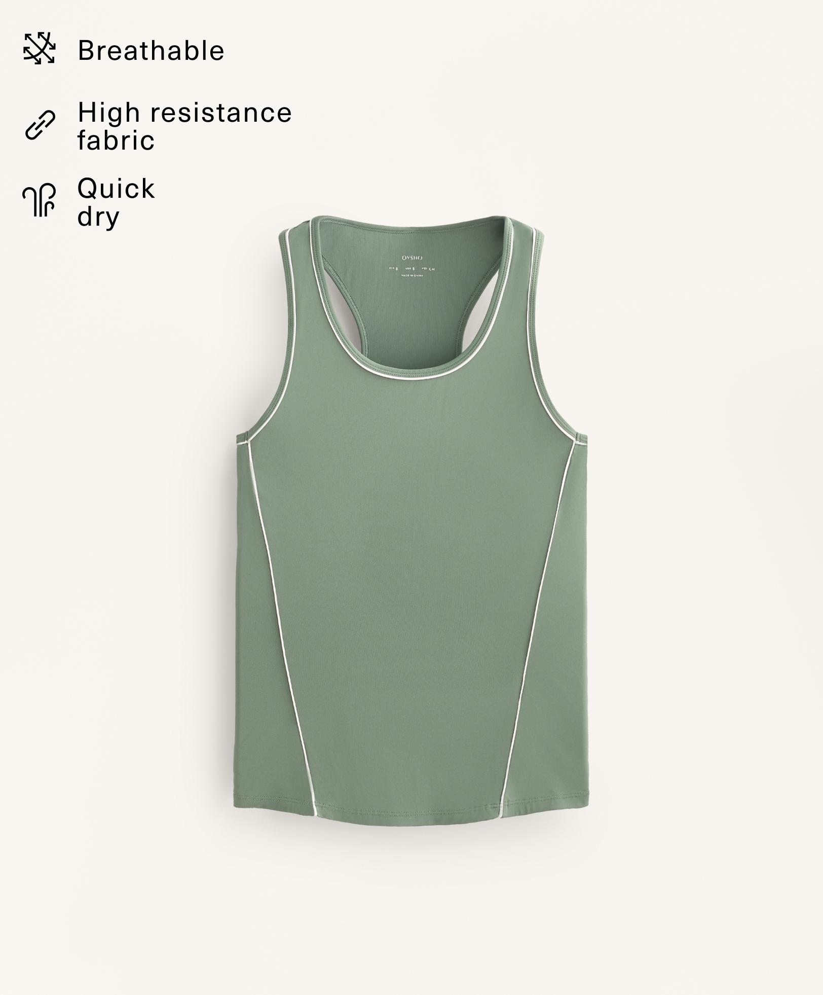 Camiseta sin mangas con ribete