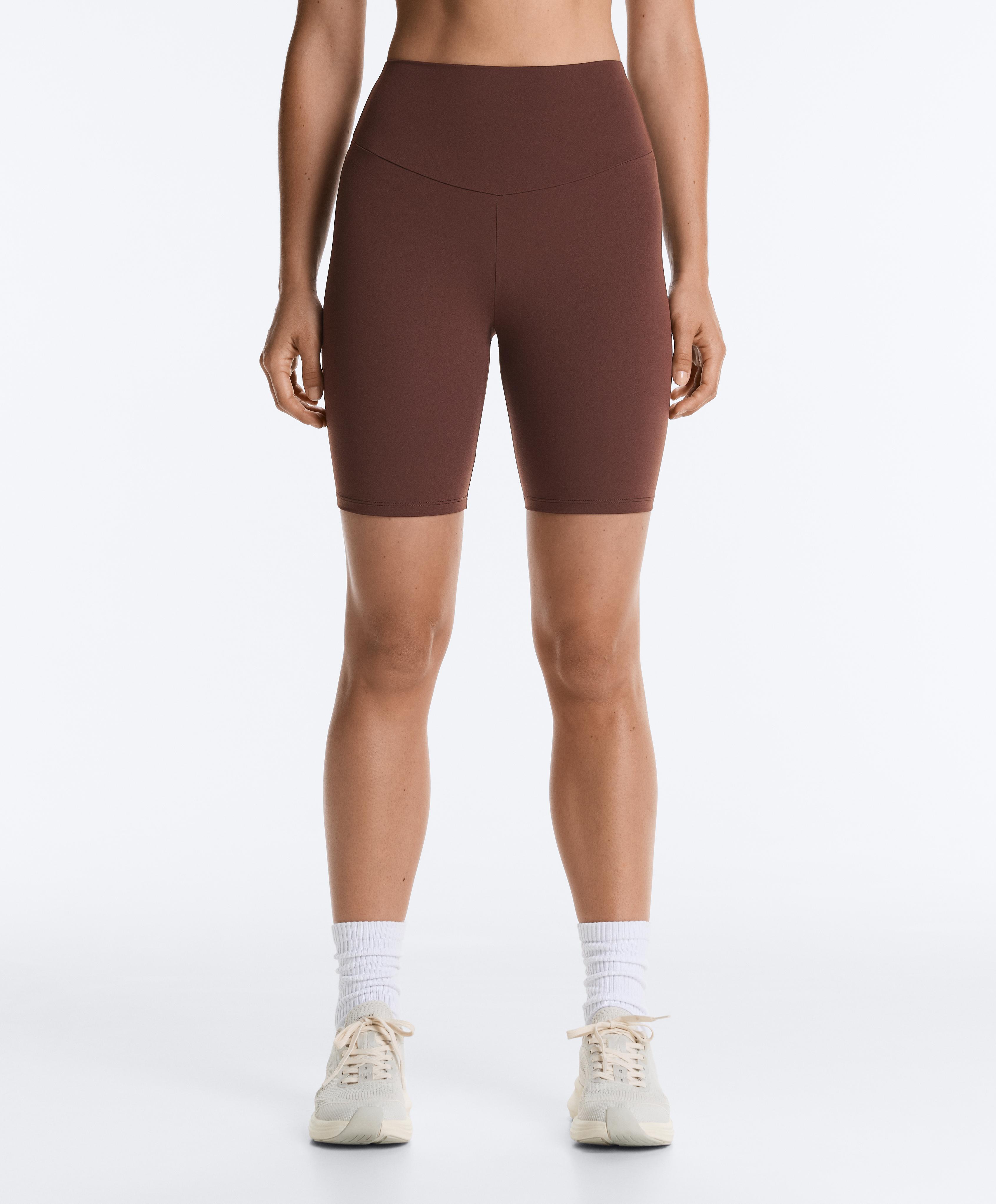 Comfortlux high-rise 20cm biker leggings — CHOCOLATE