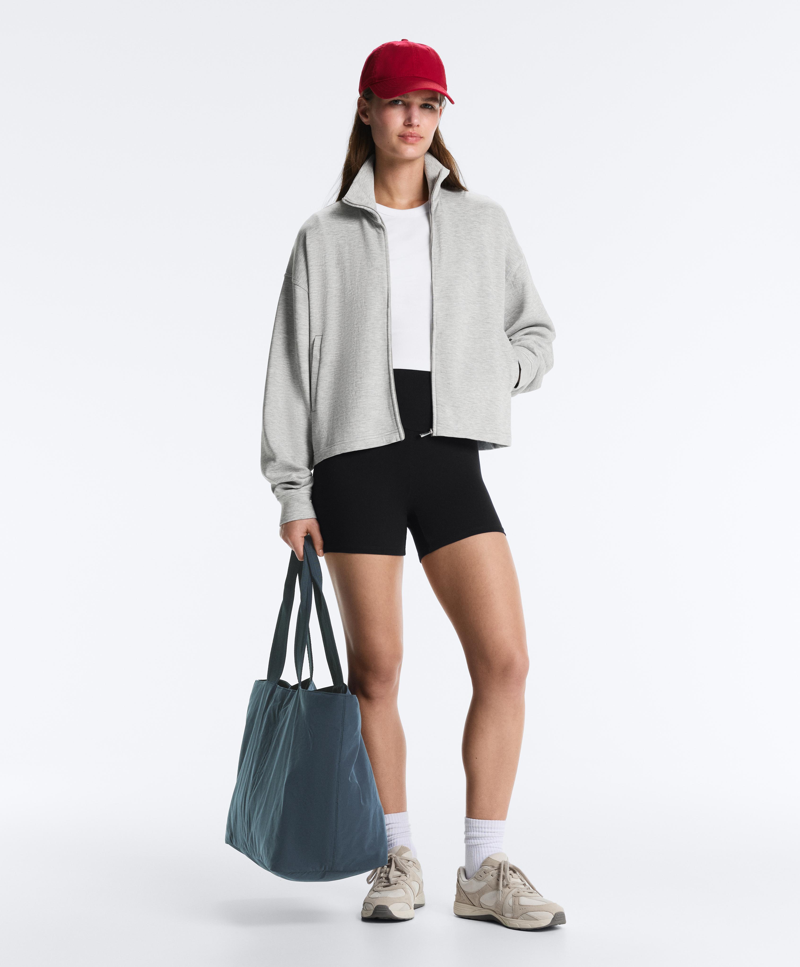 Mélange piqué jacket — GREY MELANGE