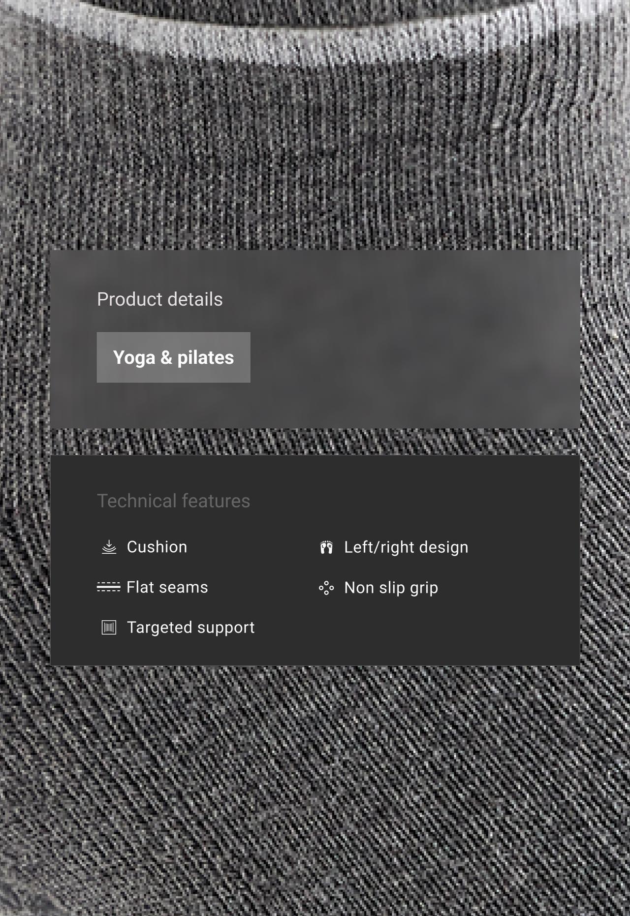 2 pairs of cotton quarter yoga and Pilates socks — DARK-GREY MELANGE