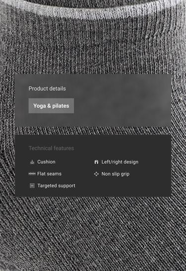 2 pairs of cotton quarter yoga and Pilates socks — DARK-GREY MELANGE 2