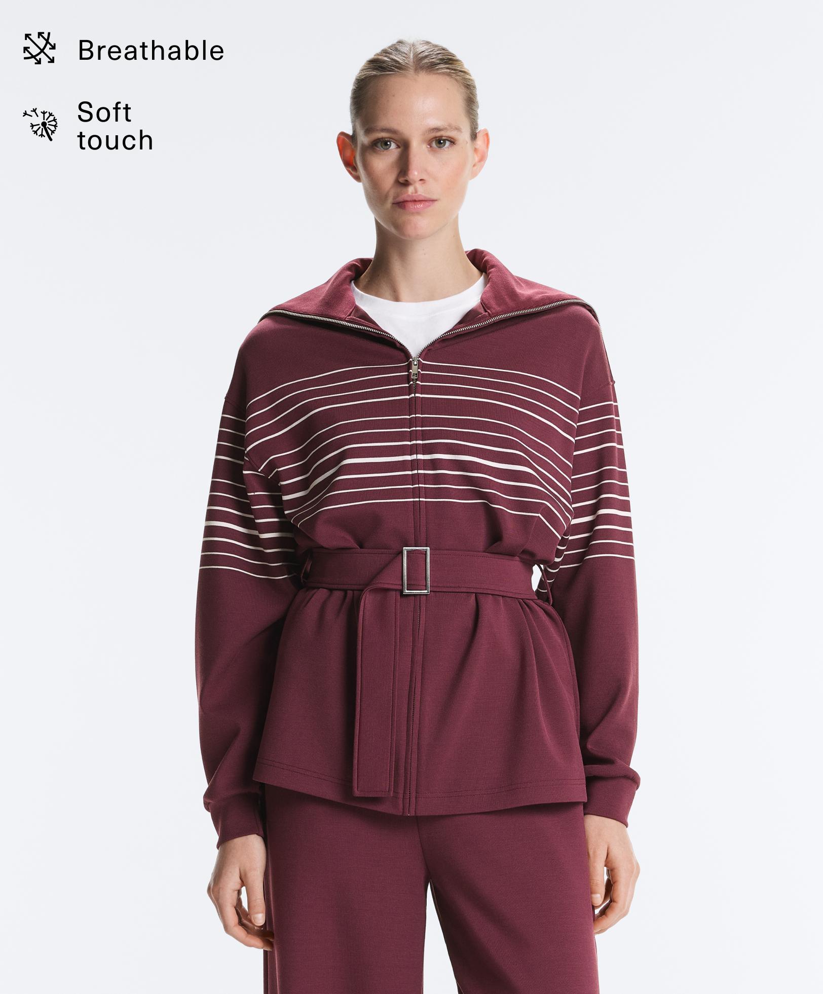 Long sailor stripe jacket with soft-touch modal Long sailor stripe jacket with soft-touch modal