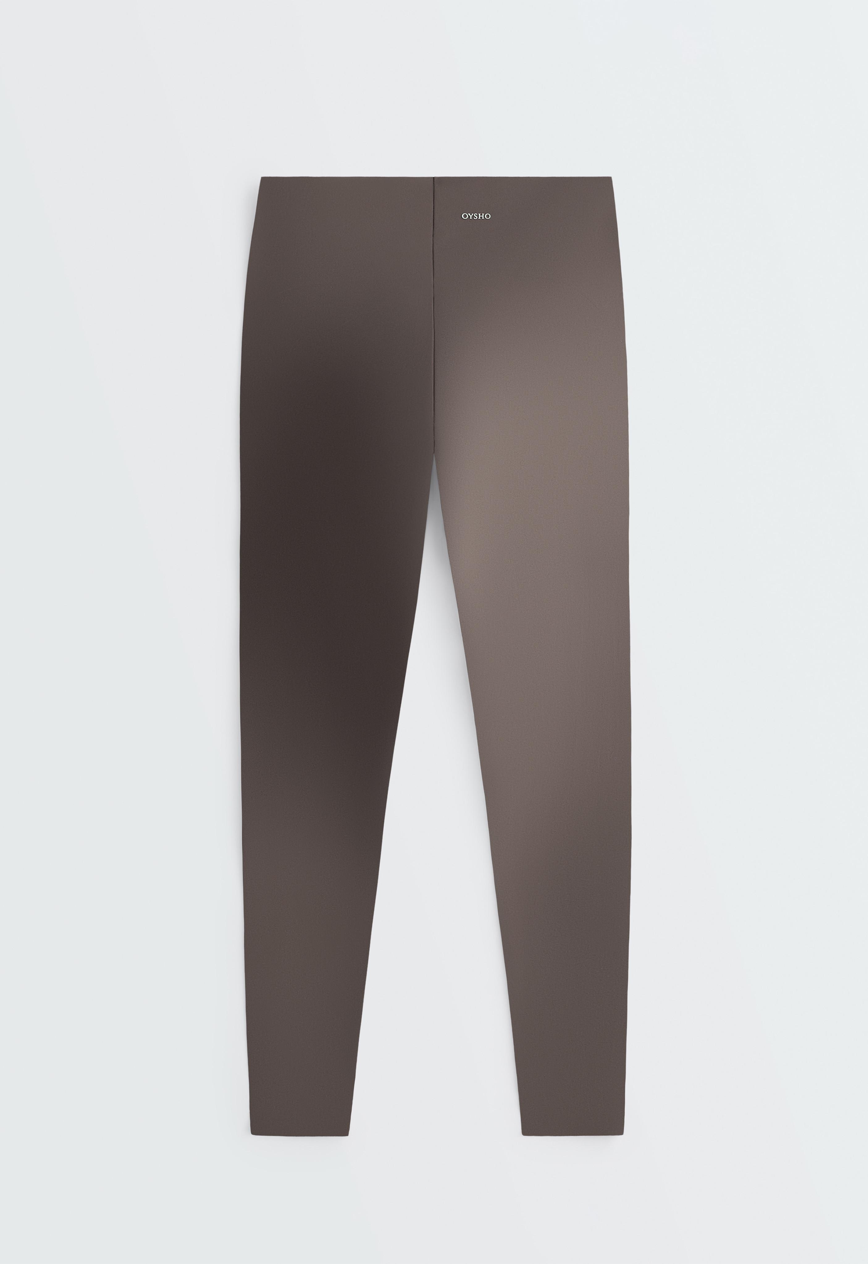 V-cut Light Touch 65cm high-rise ankle-length leggings — BROWN-KHAKI