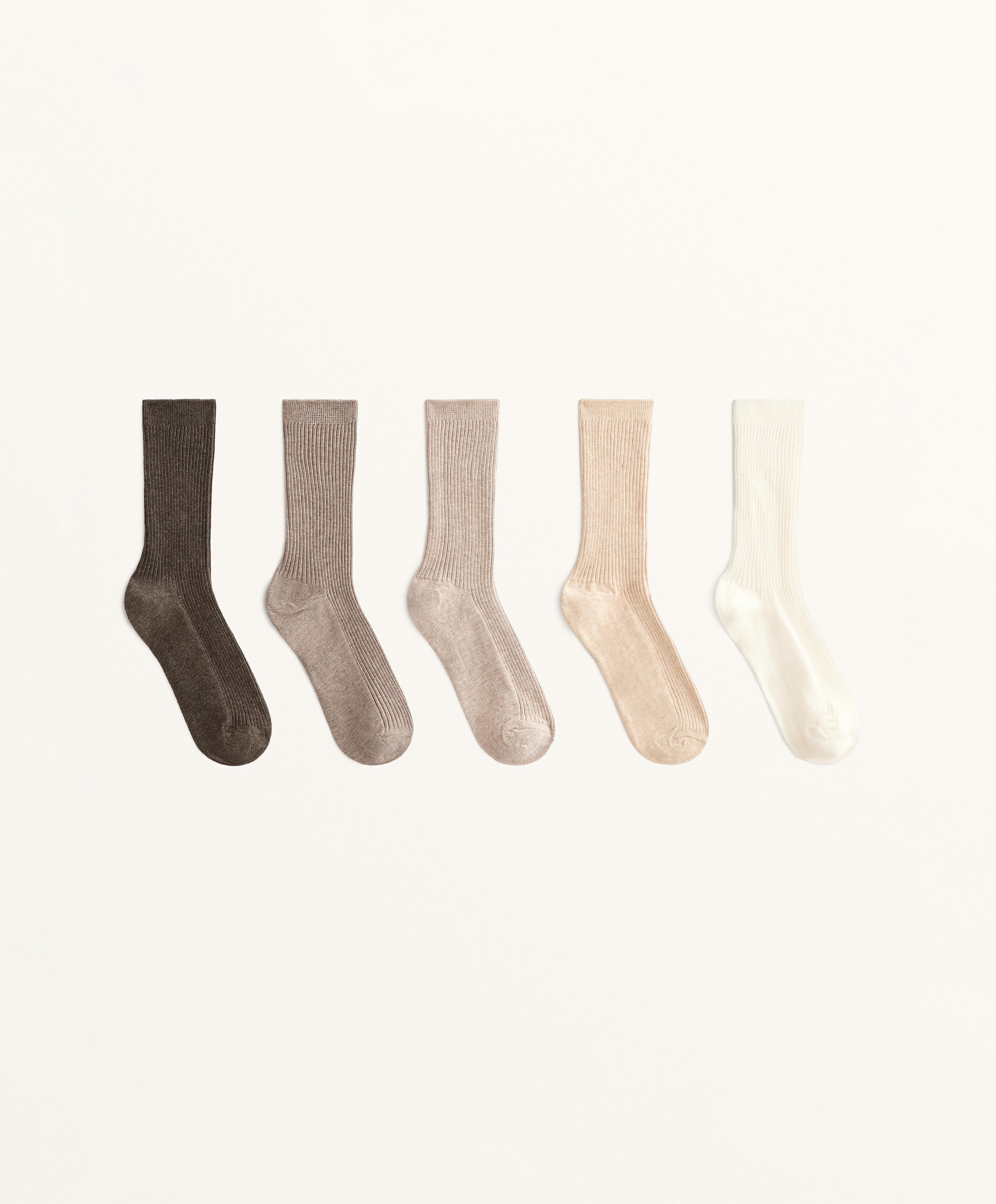 5 pairs of classic socks with cotton — SAND MELANGE