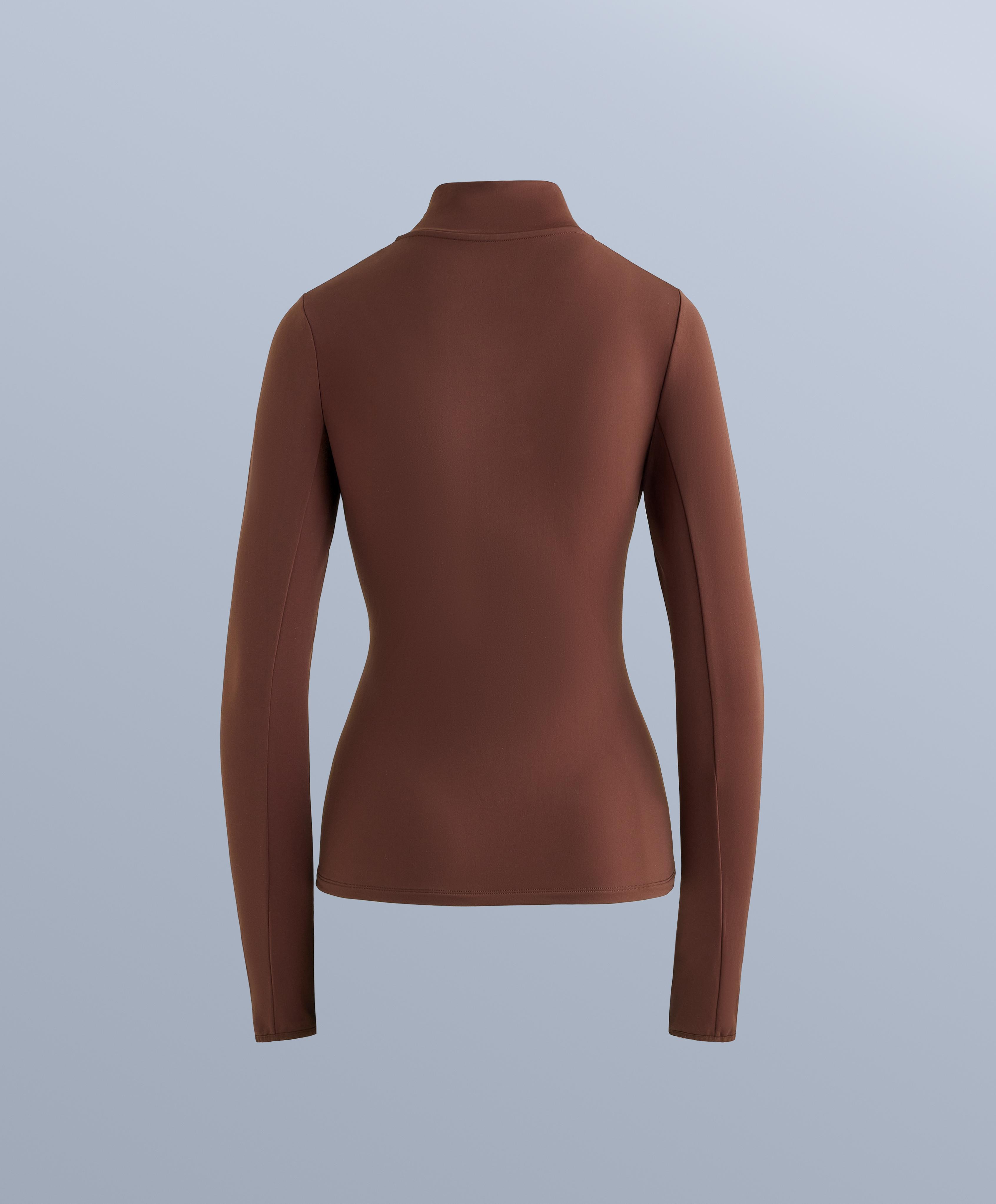 Thermal base layer half-zip top — BURGUNDY