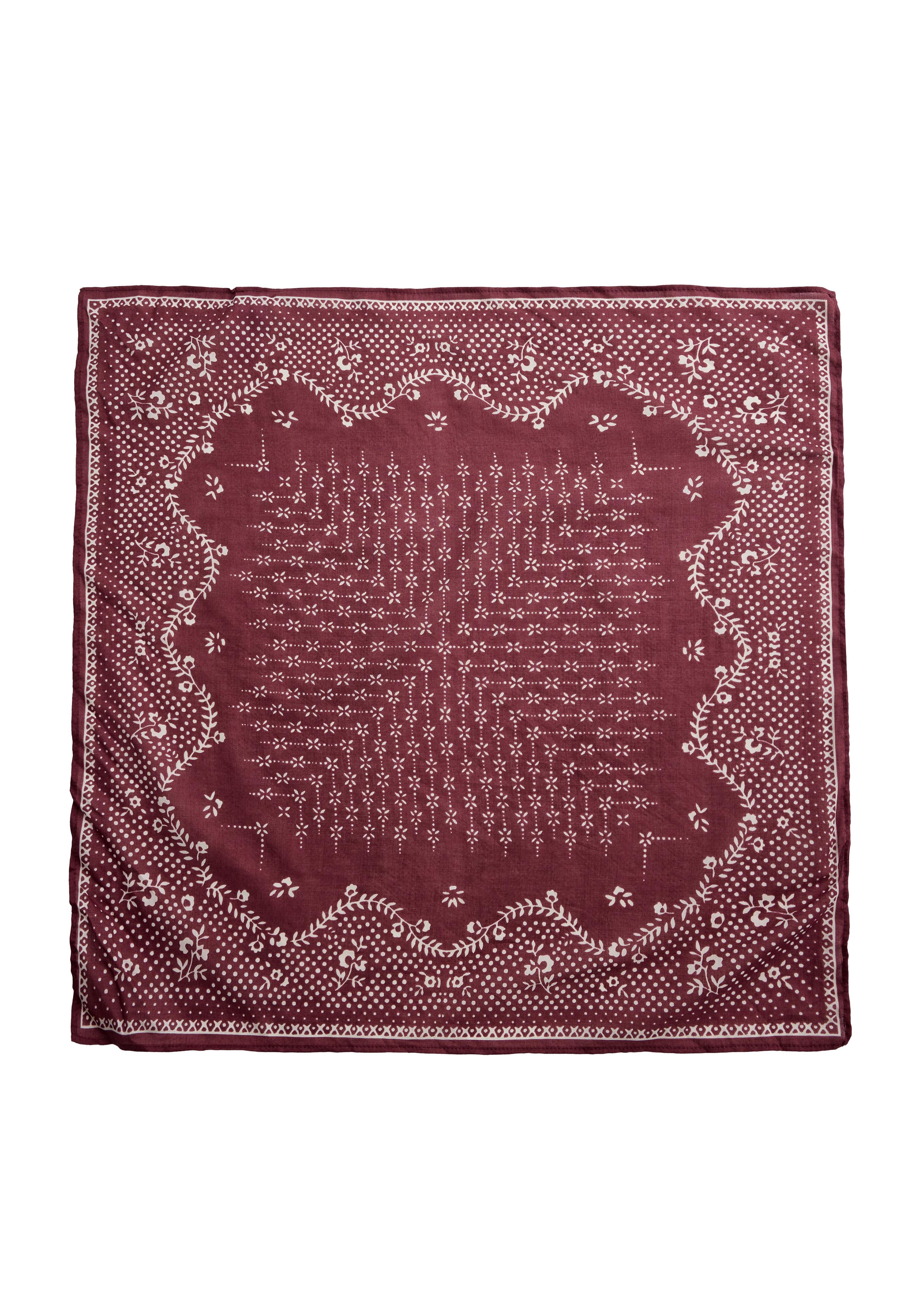 100% cotton print bandana — BURGUNDY