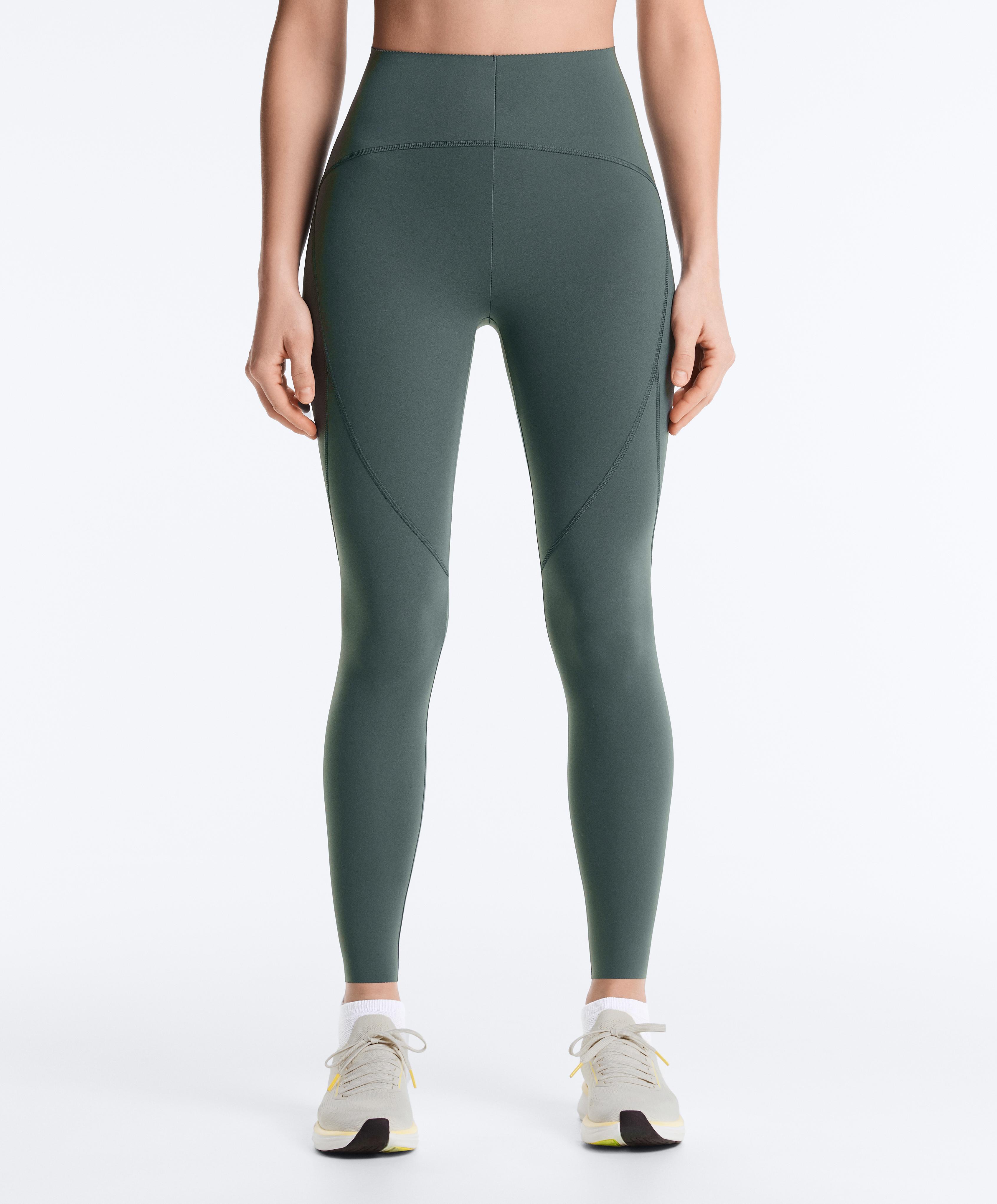 Compressive high rise ankle-length basic leggings