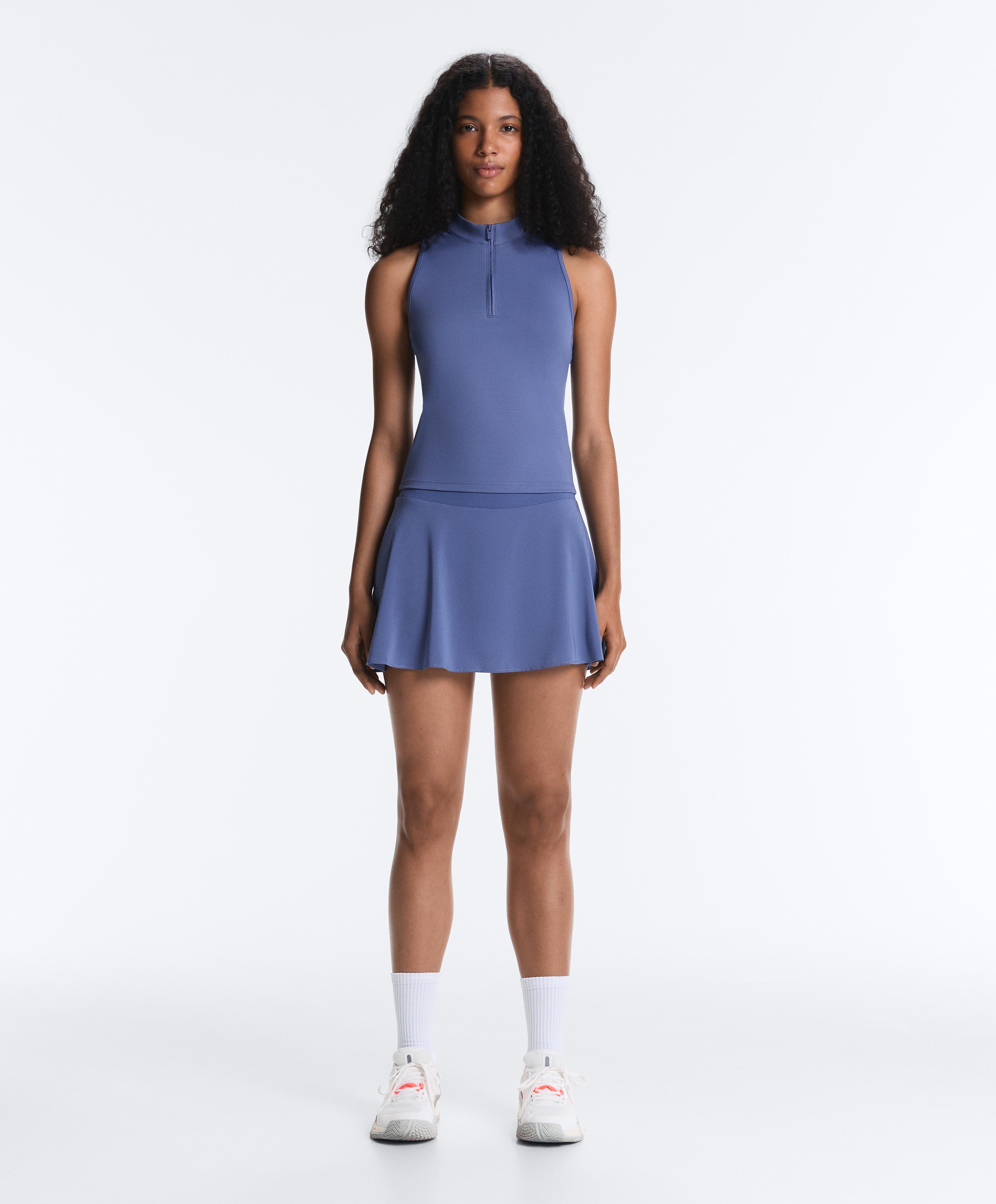 High rise Compressive skirt — MID-WASHED BLUE