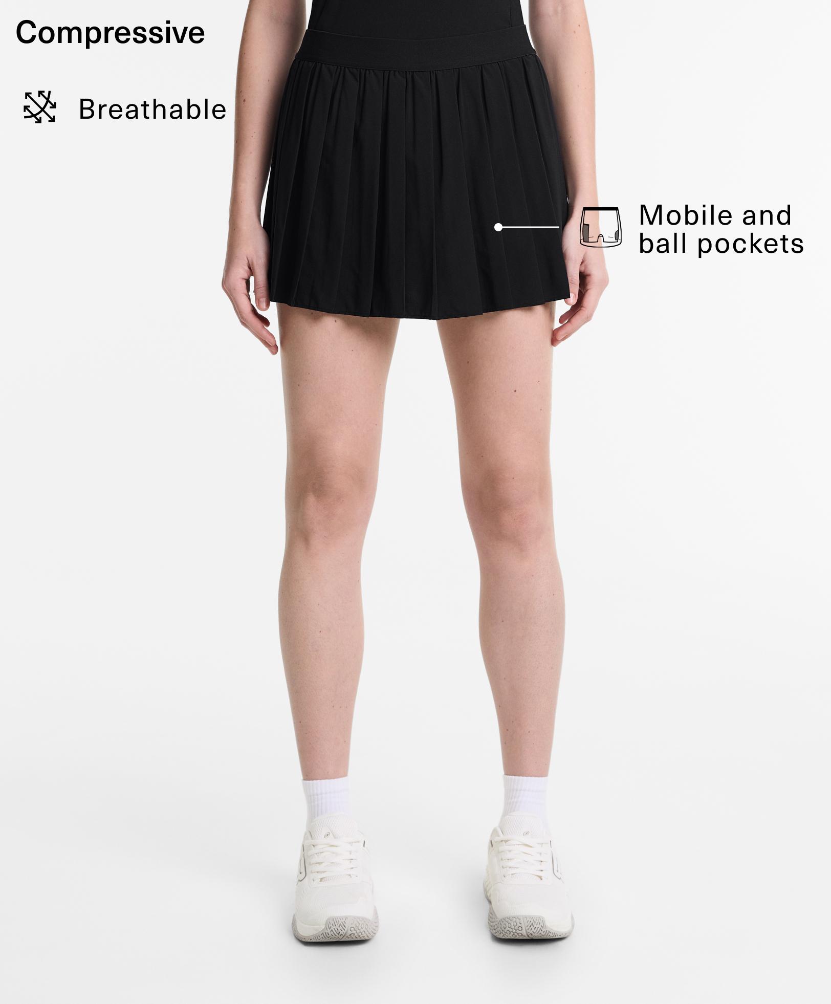 Pleated compressive skirt