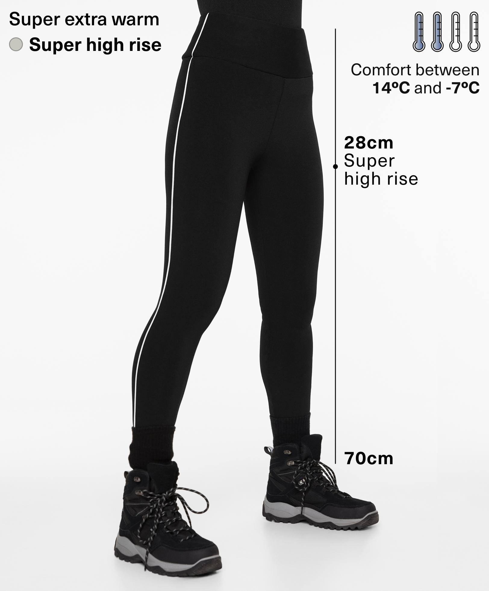 Seamless super extra warm high rise 70cm ankle-length leggings with piping - Sale