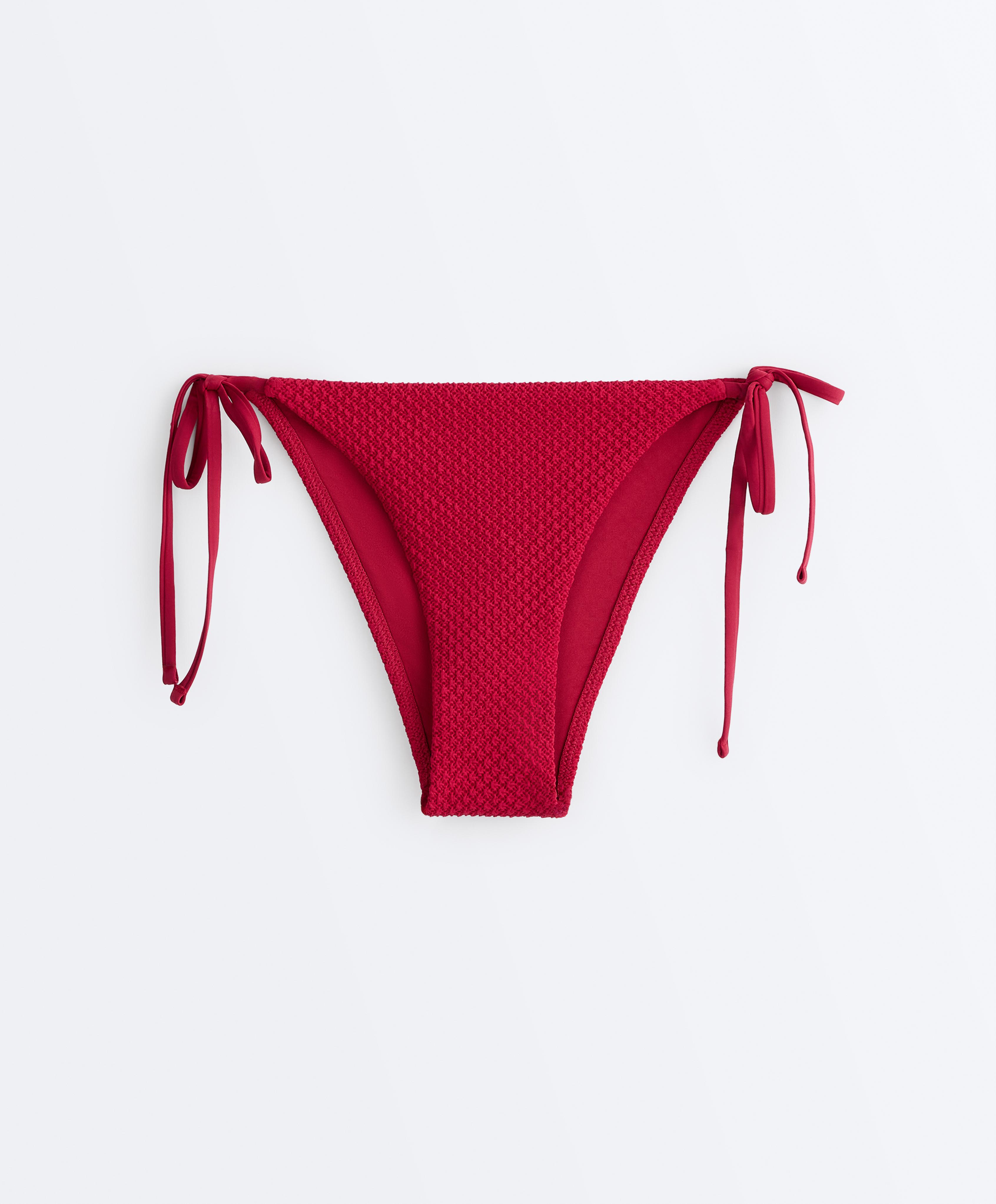 Bikini braguita media lazos estructura waffle Bikini braguita media lazos estructura waffle