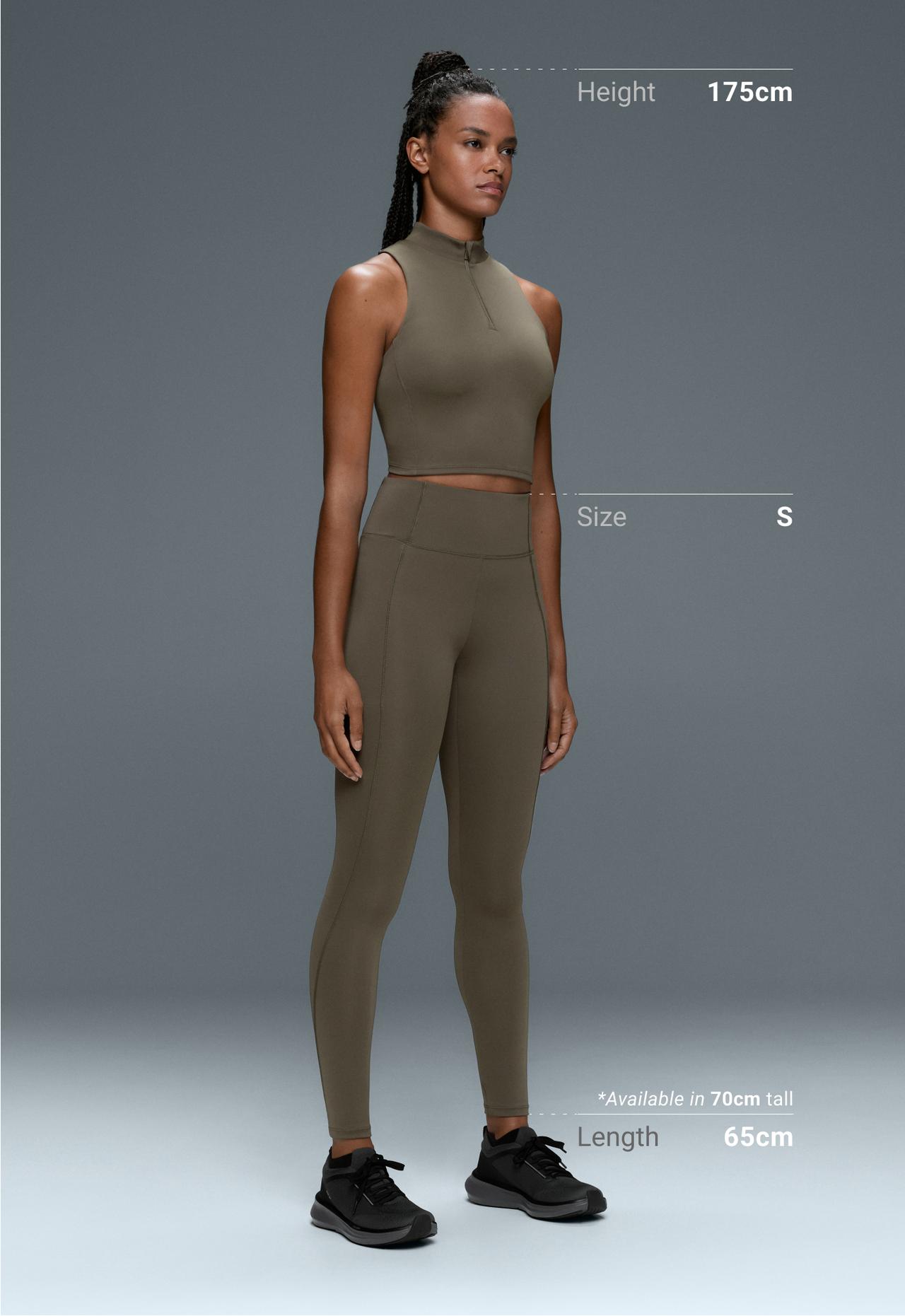 Ankle-length High rise Rapid Dry leggings with pockets — CHARCOAL GREY