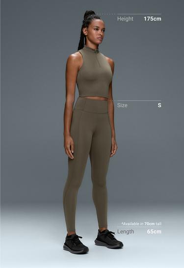 Ankle-length High rise Rapid Dry leggings with pockets — CHARCOAL GREY 5