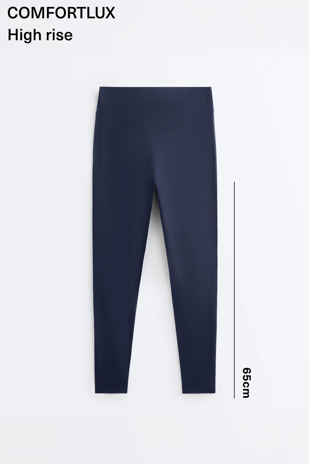 Comfortlux high-waisted ankle-length leggings — NAVY BLUE
