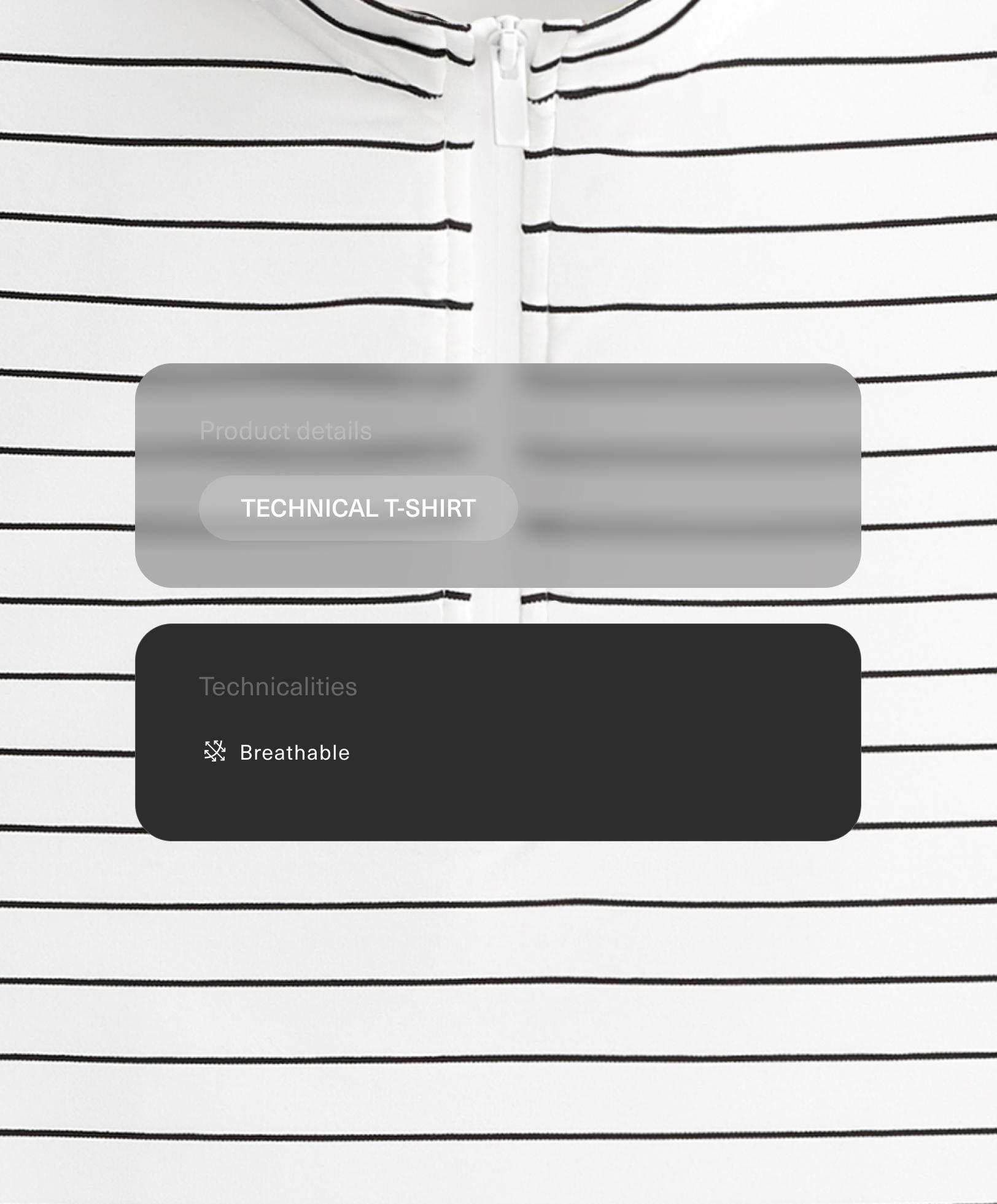 Striped half-zip sleeveless T-shirt