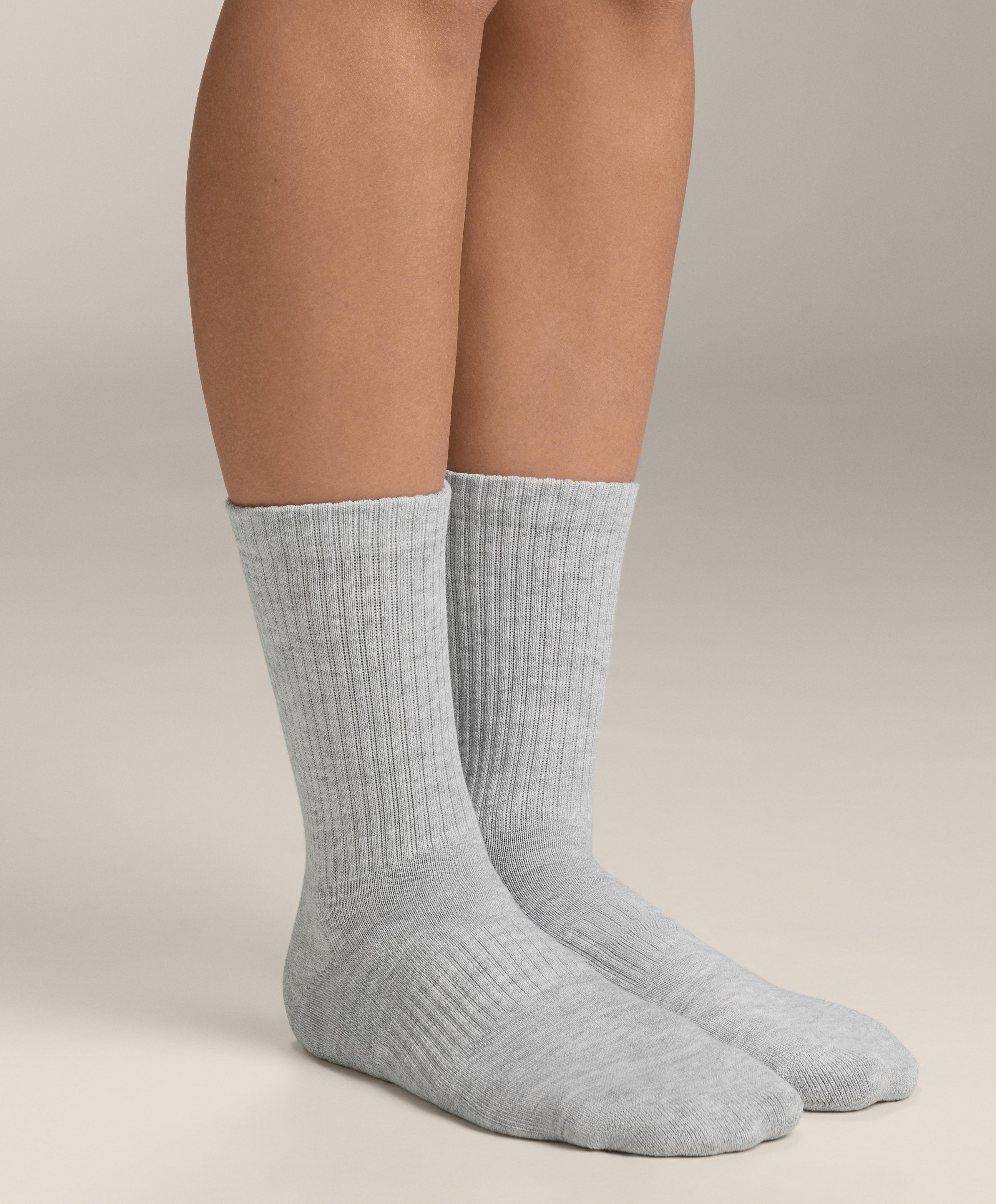 3 pairs of cotton blend classic sports socks — PALE GREY MELANGE