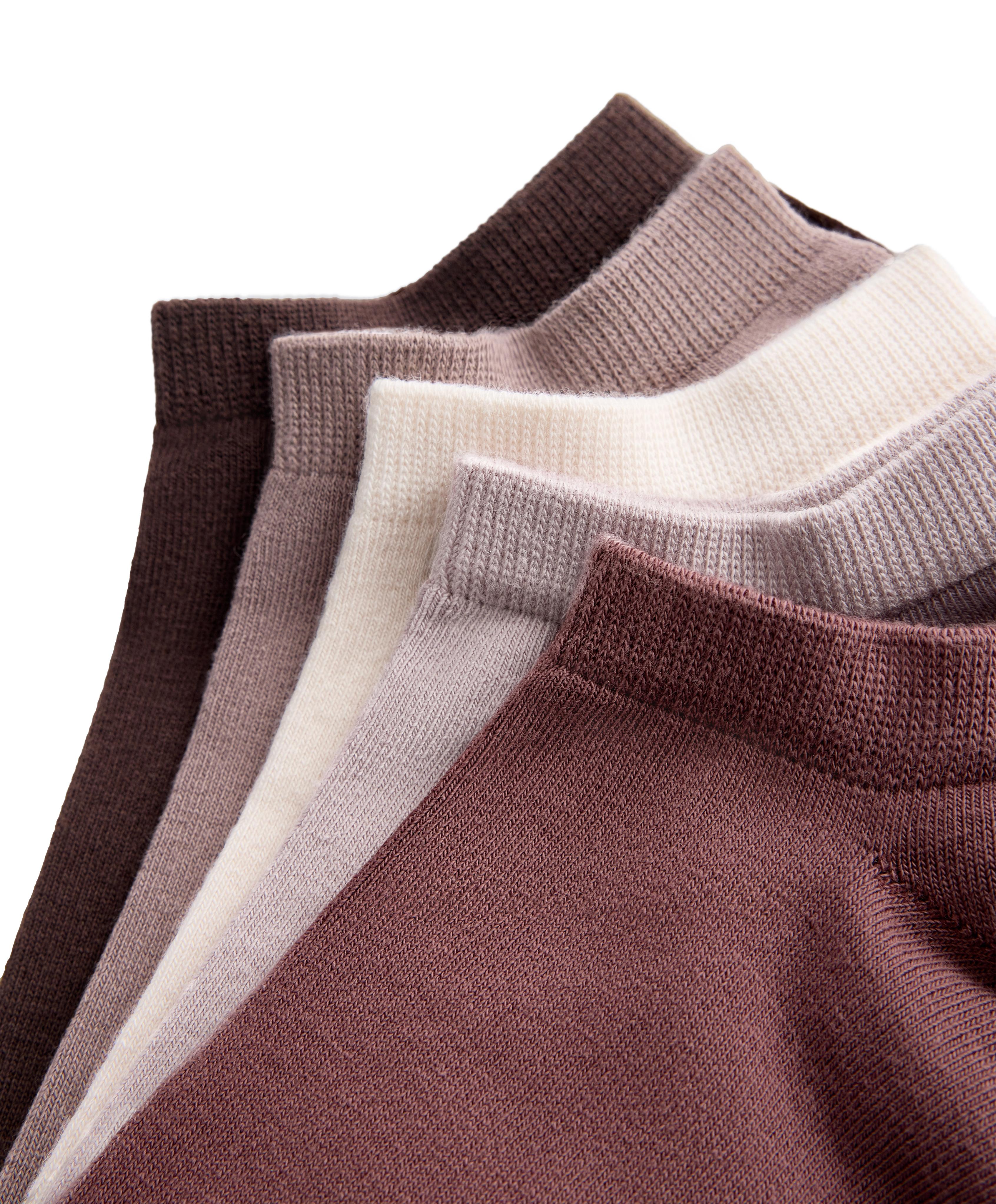 5 pairs of cotton blend sneaker socks — WASHED ROSE