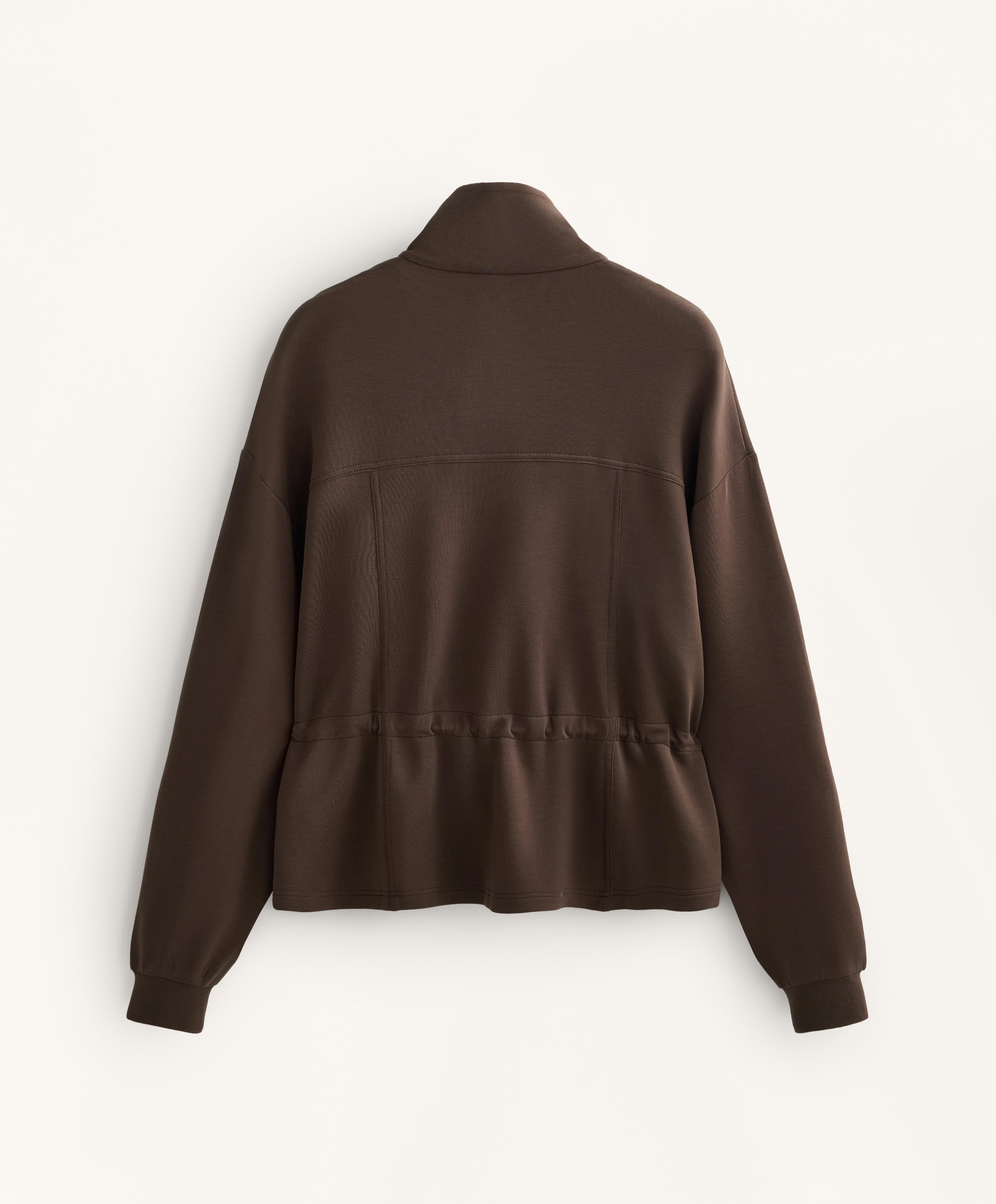 Soft-touch jacket with adjustable waist and modal
