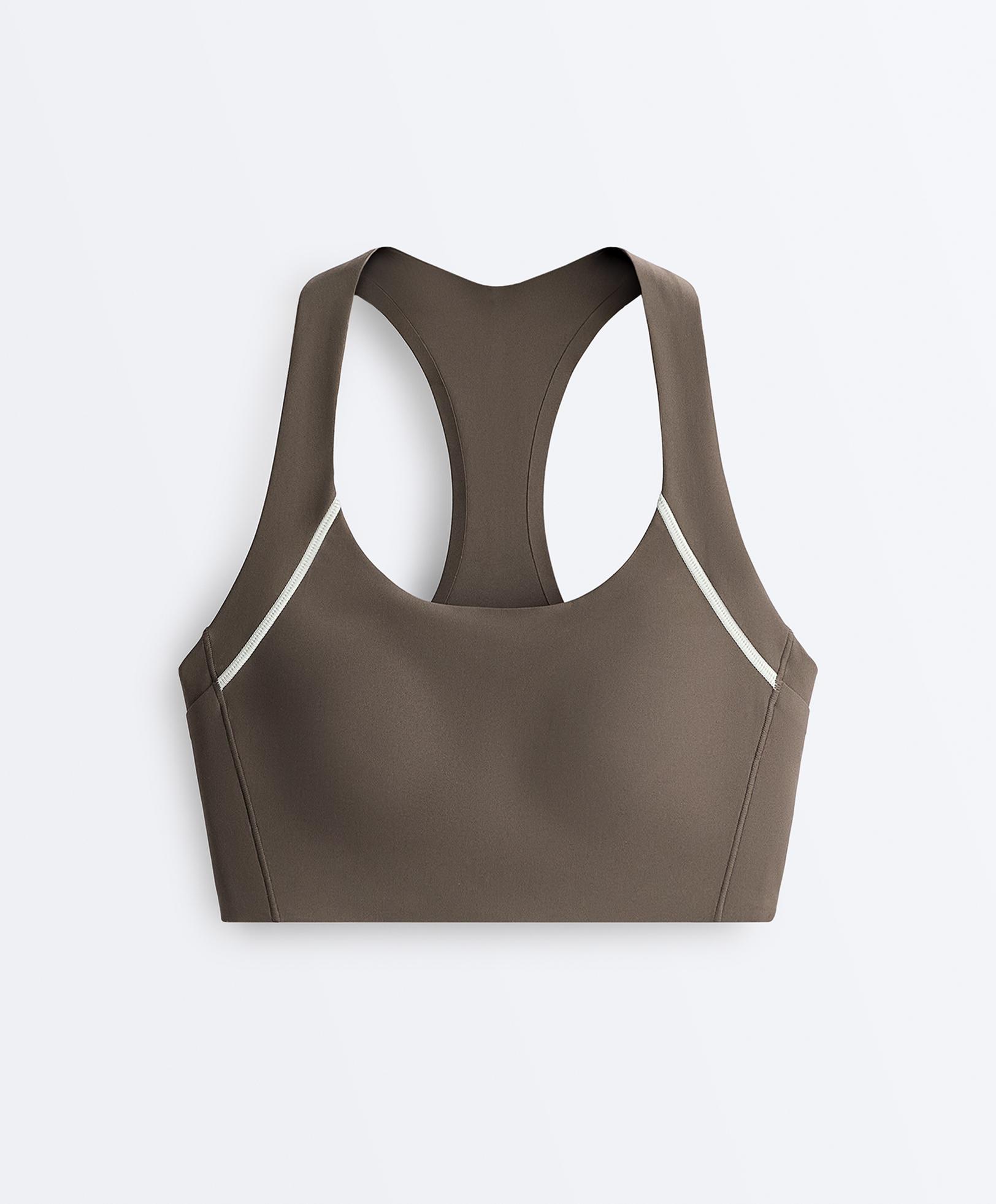 Perfect-adapt medium-support reflective sports bra — CHARCOAL GREY