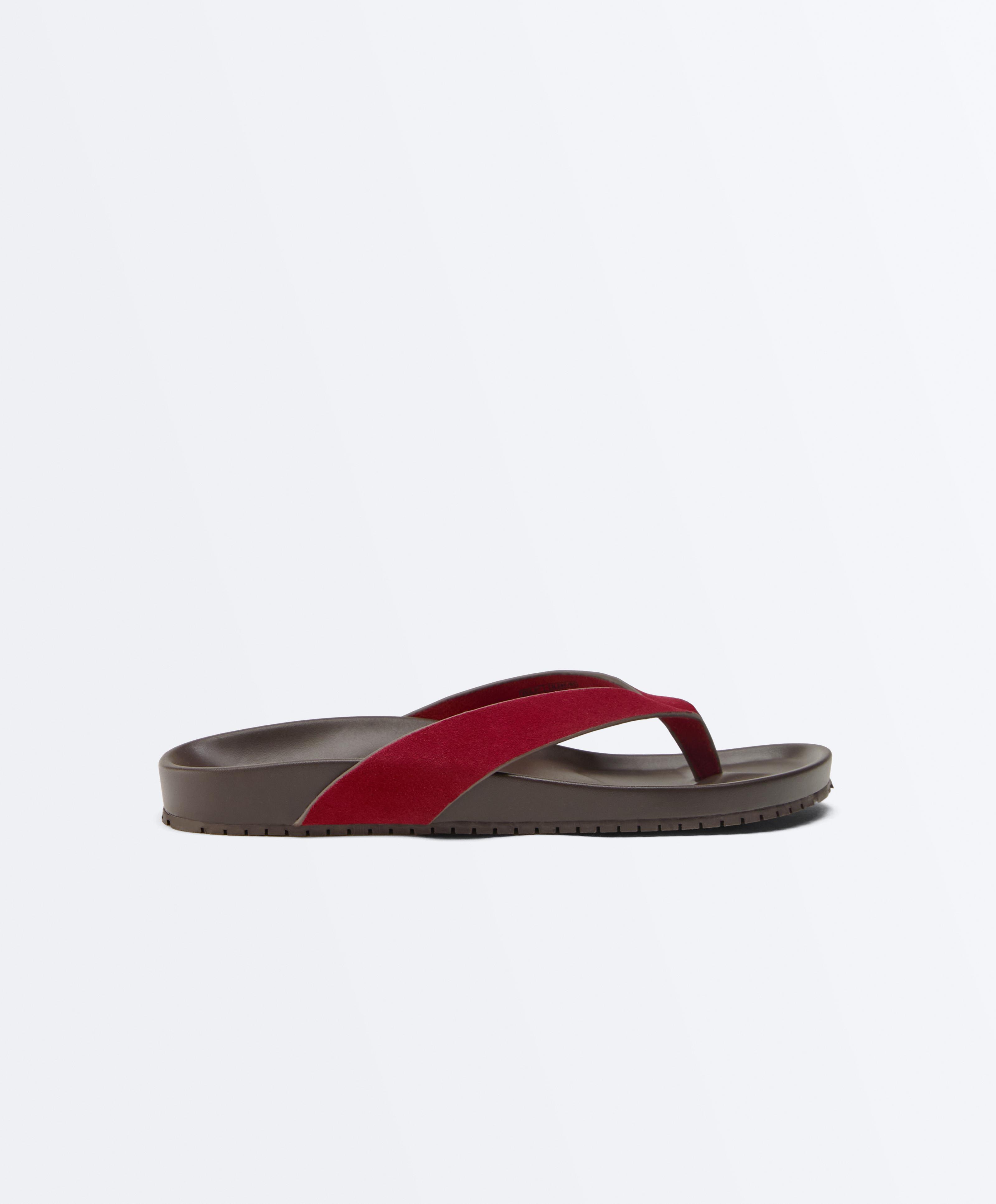 Leather sandals — RED