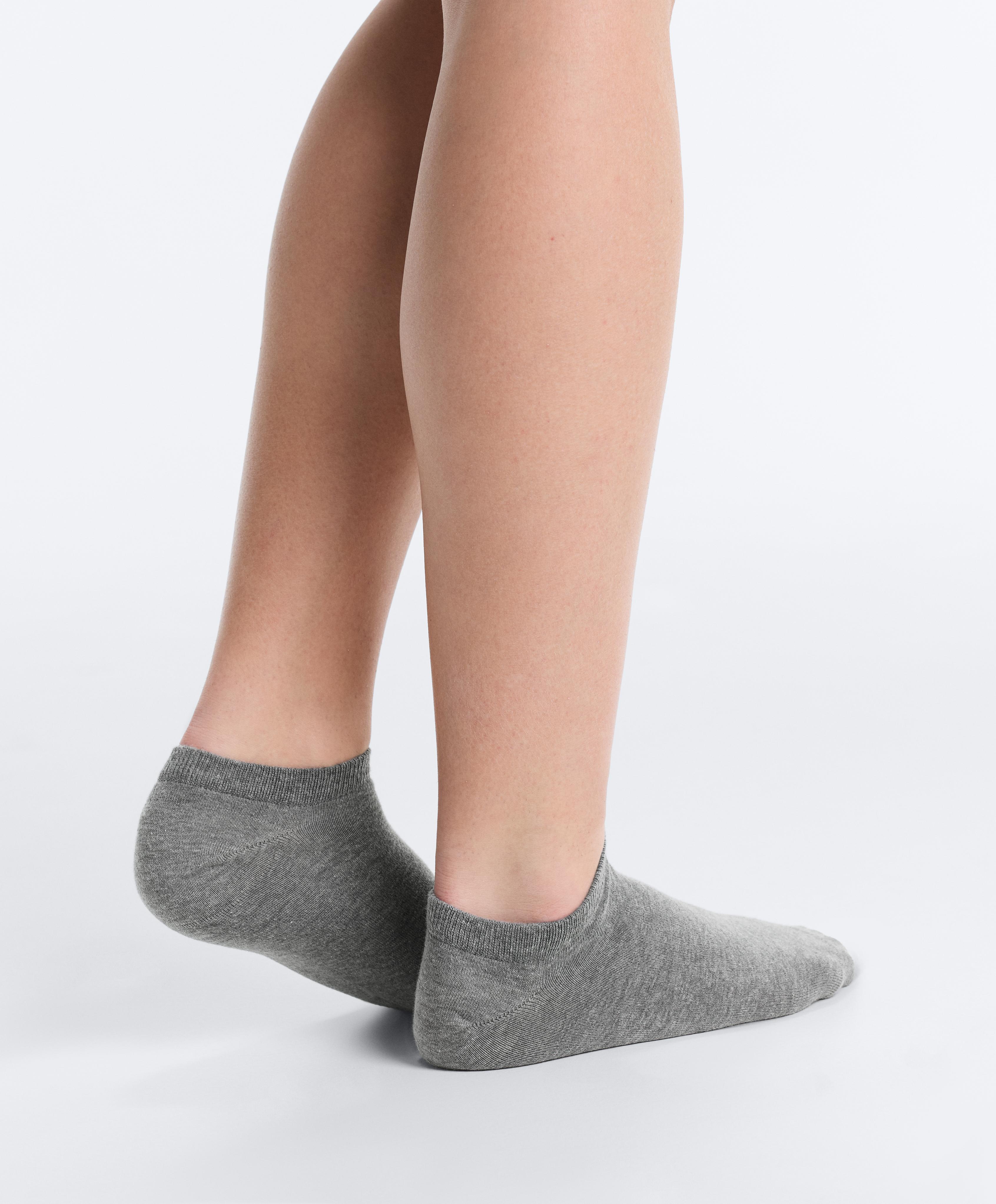 5 pairs of cotton sneaker socks — PALE GREY MELANGE