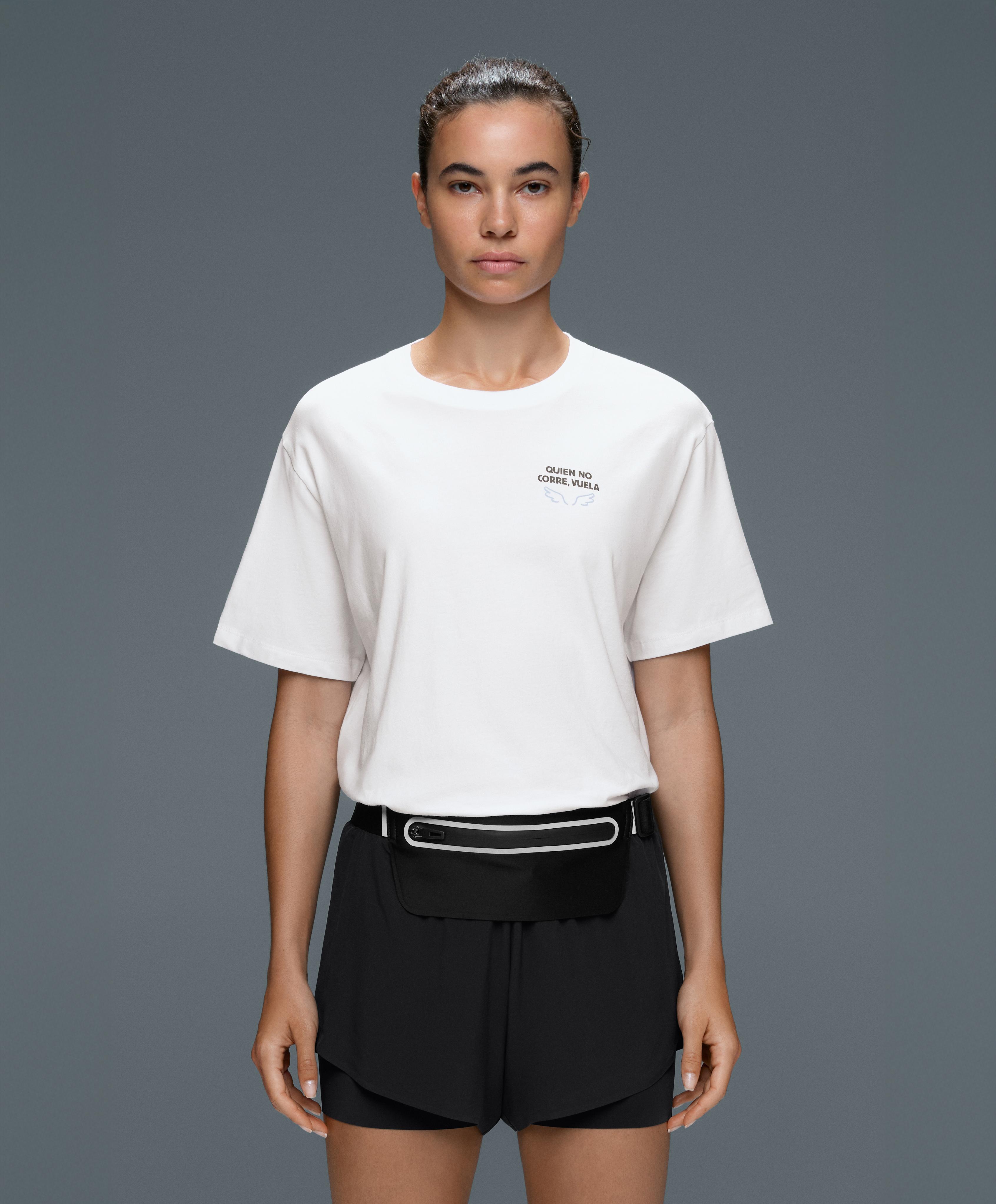 Printed boxy cotton blend short-sleeved T-shirt — WHITE