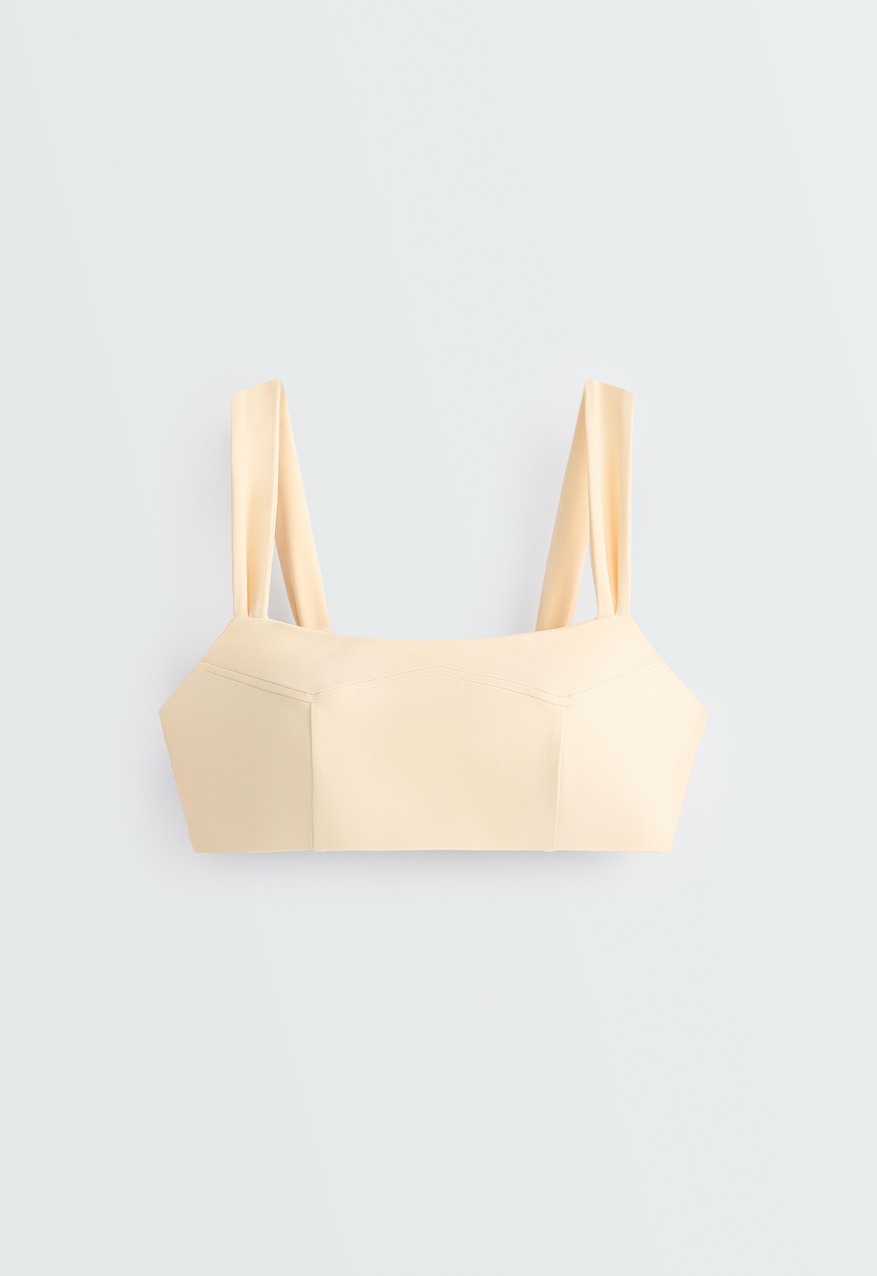 Medium-support Comfortlux sports bra with seams — BUTTER YELLOW