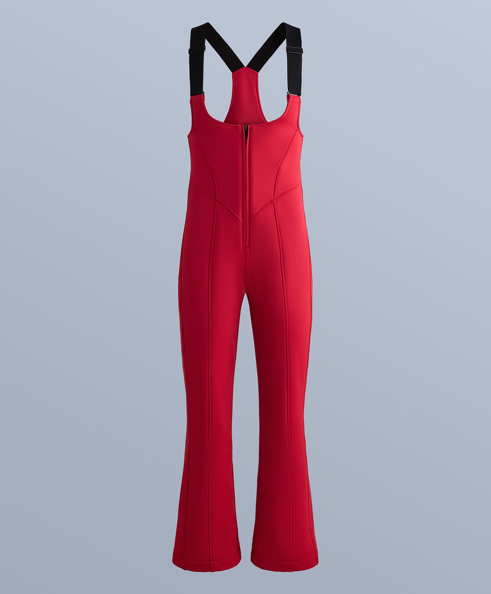 Water-resistant SKI flare dungarees — RED