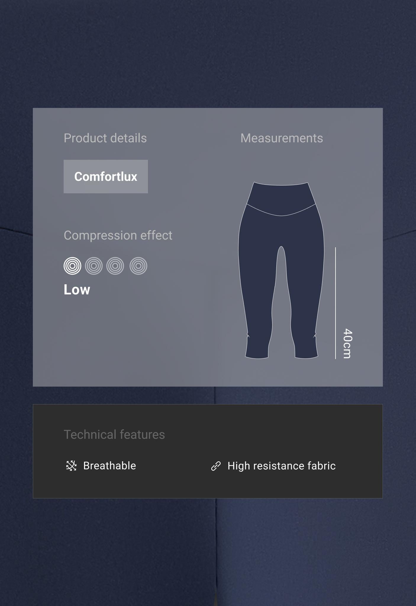 Comfortlux high-rise 40cm knee-length leggings — NAVY BLUE