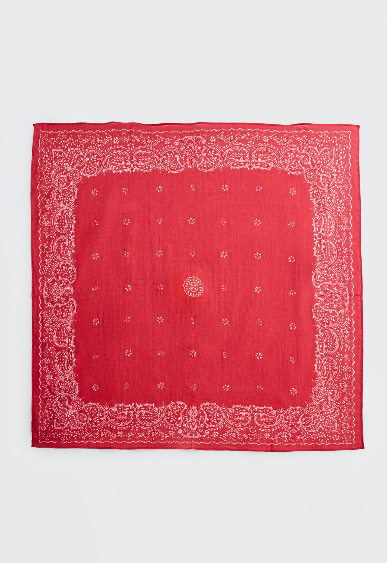 Printed 100% cotton bandana — RED