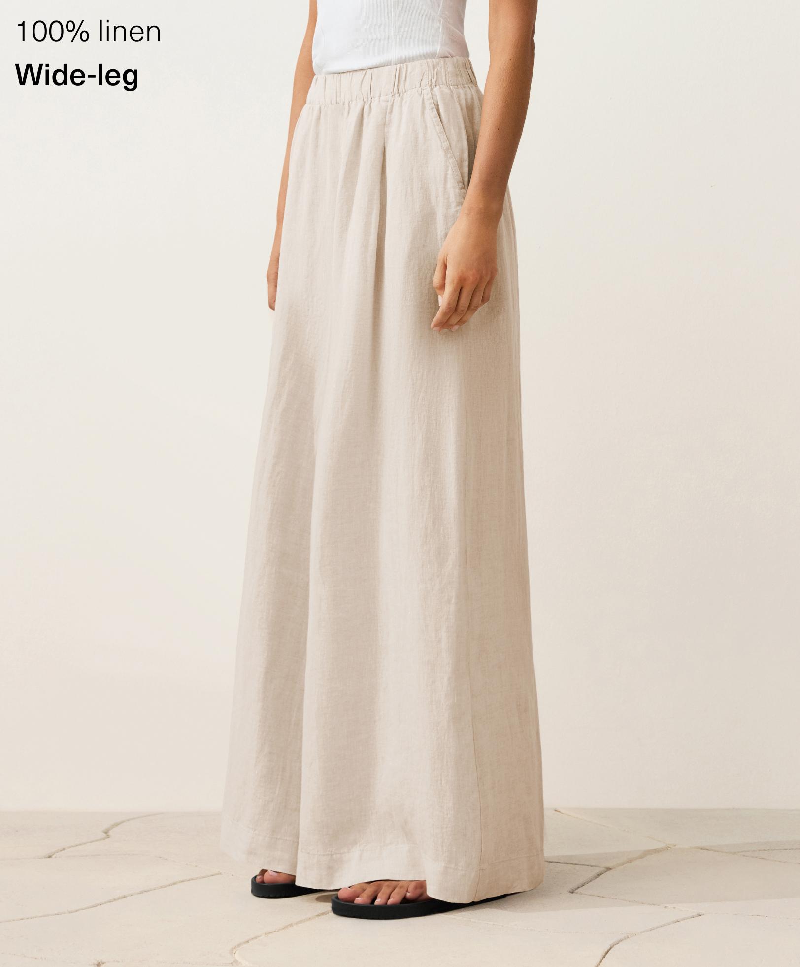 Pantalon large 100 % lin Pantalon large 100 % lin