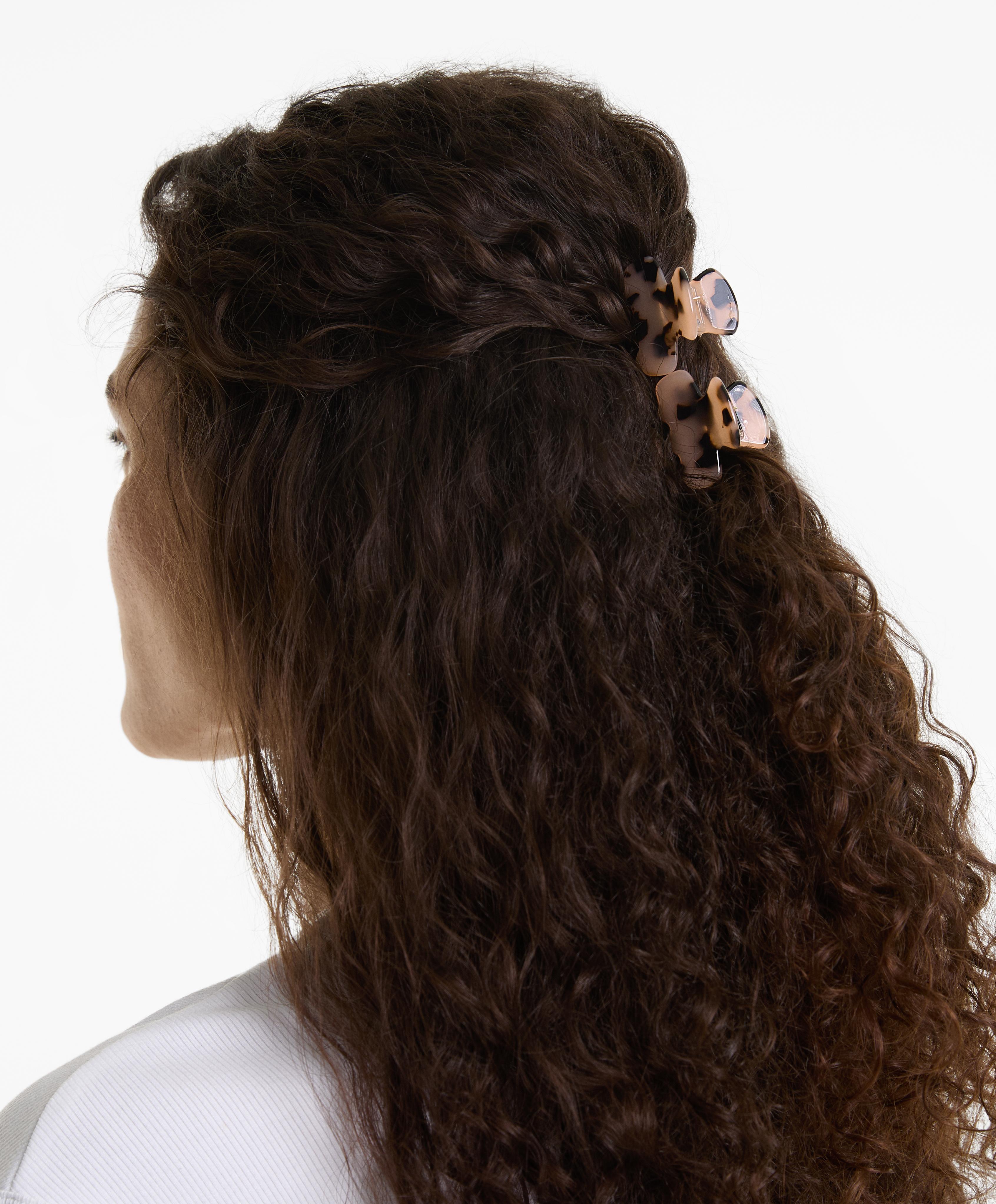 Pack de 2 molas pequenas para o cabelo com efeito de carapaça de tartaruga Pack de 2 molas pequenas para o cabelo com efeito de carapaça de tartaruga