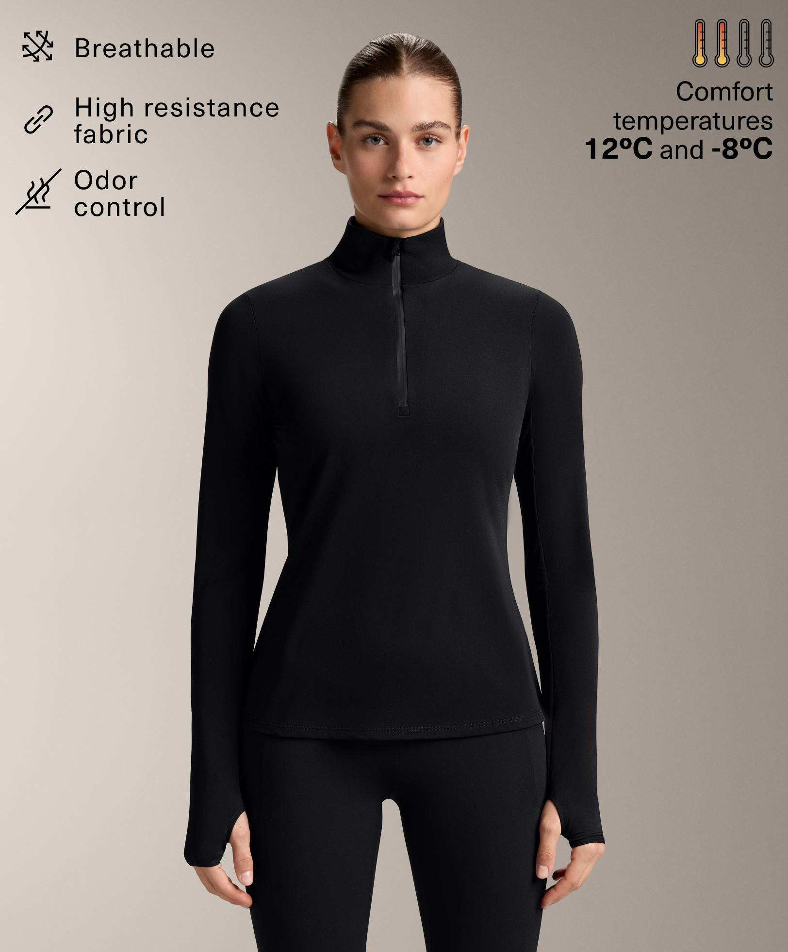 Camiseta térmica base layer media cremallera