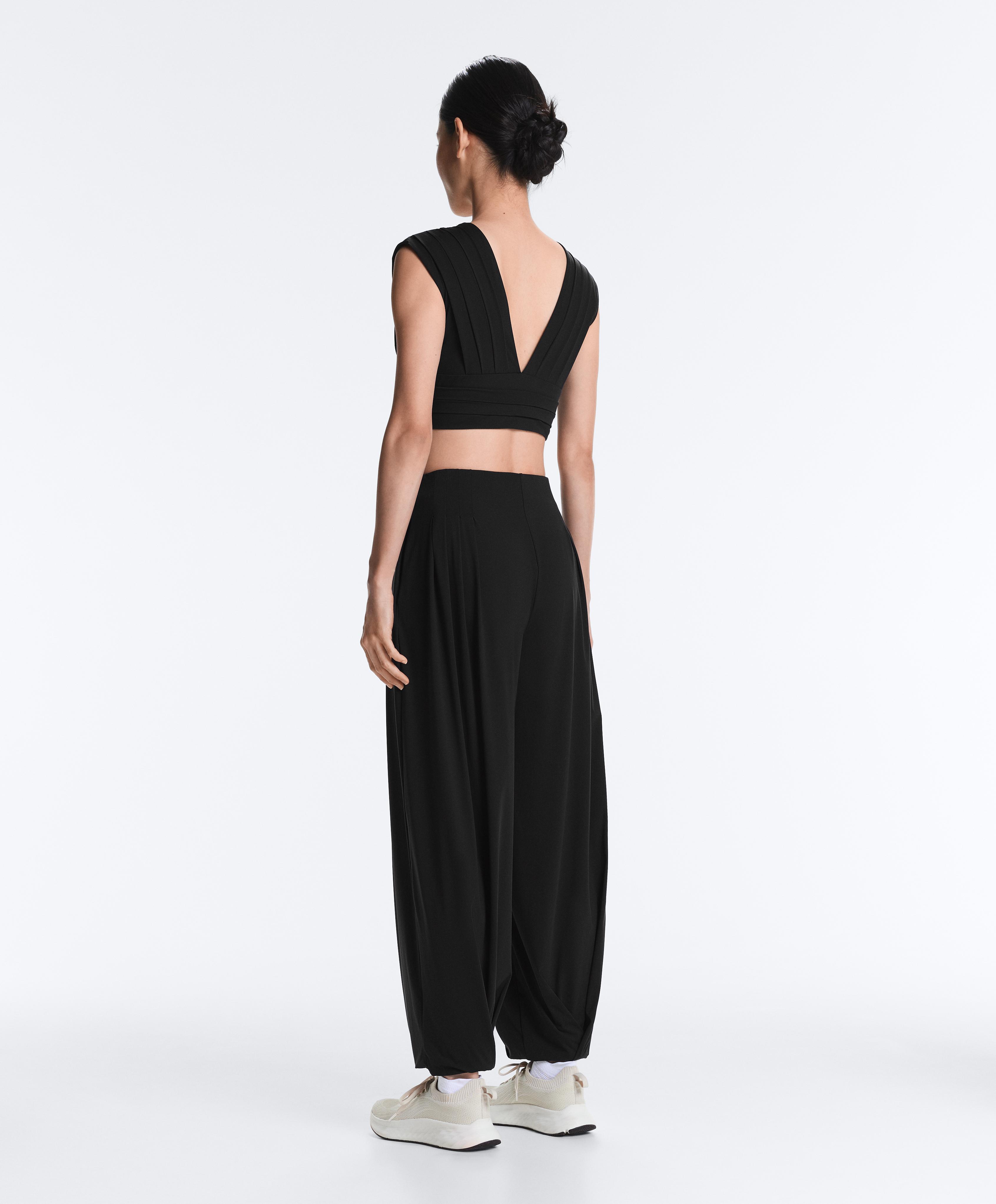 Light Touch long bloomer trousers — BLACK