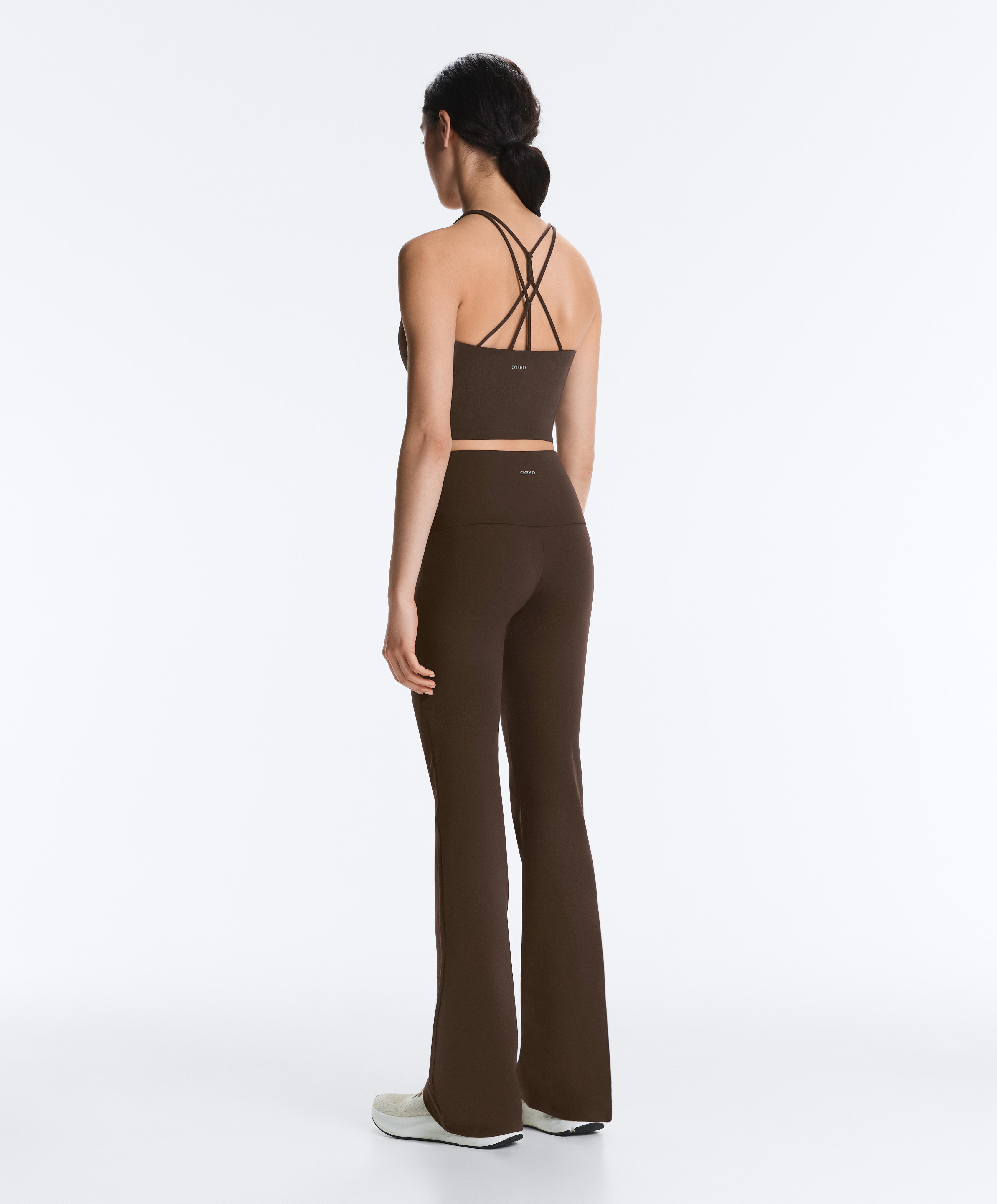 High-rise Comfortlux flare trousers — DARK BROWN
