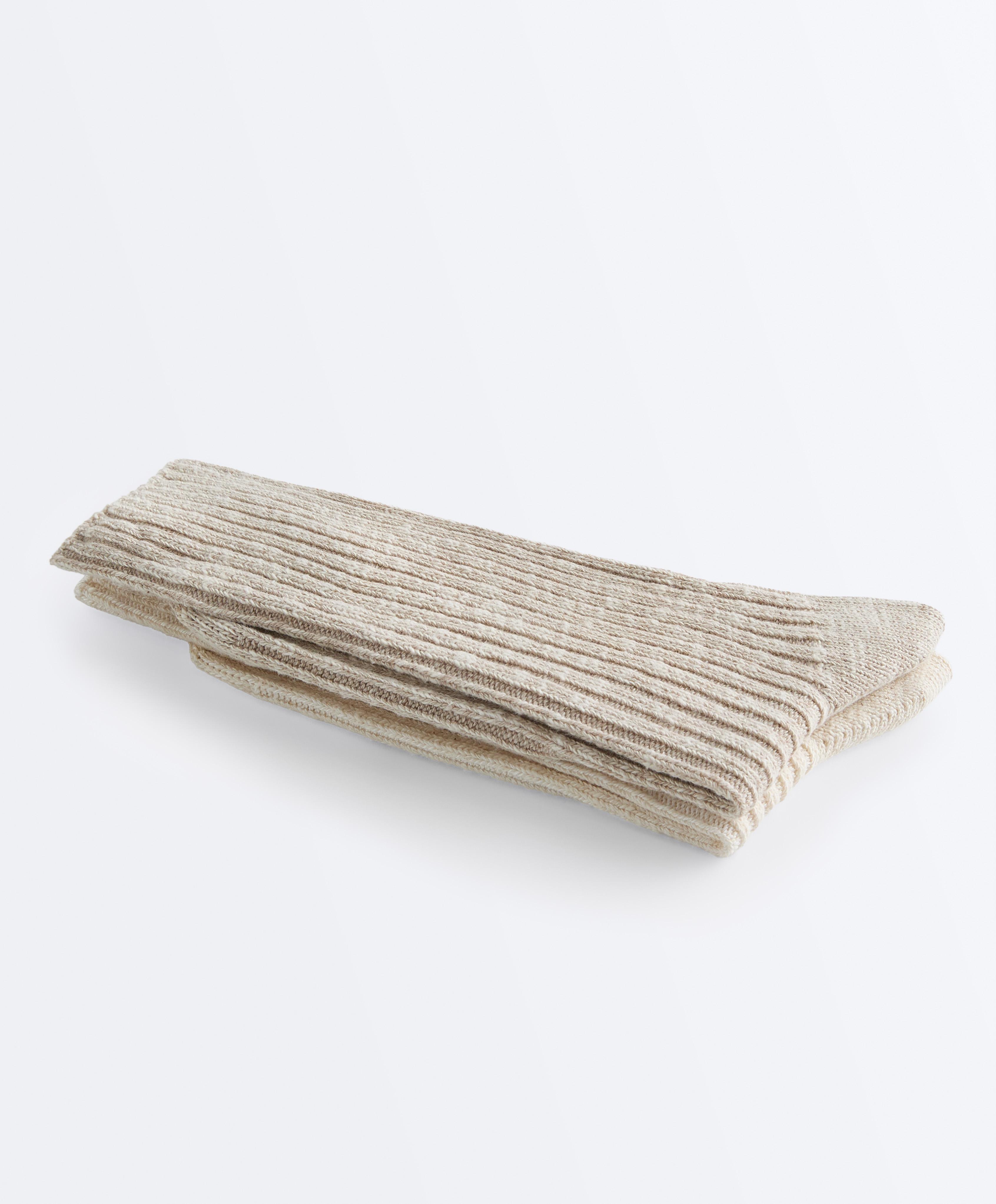 2 pairs of classic rib socks — LIGHT MINK