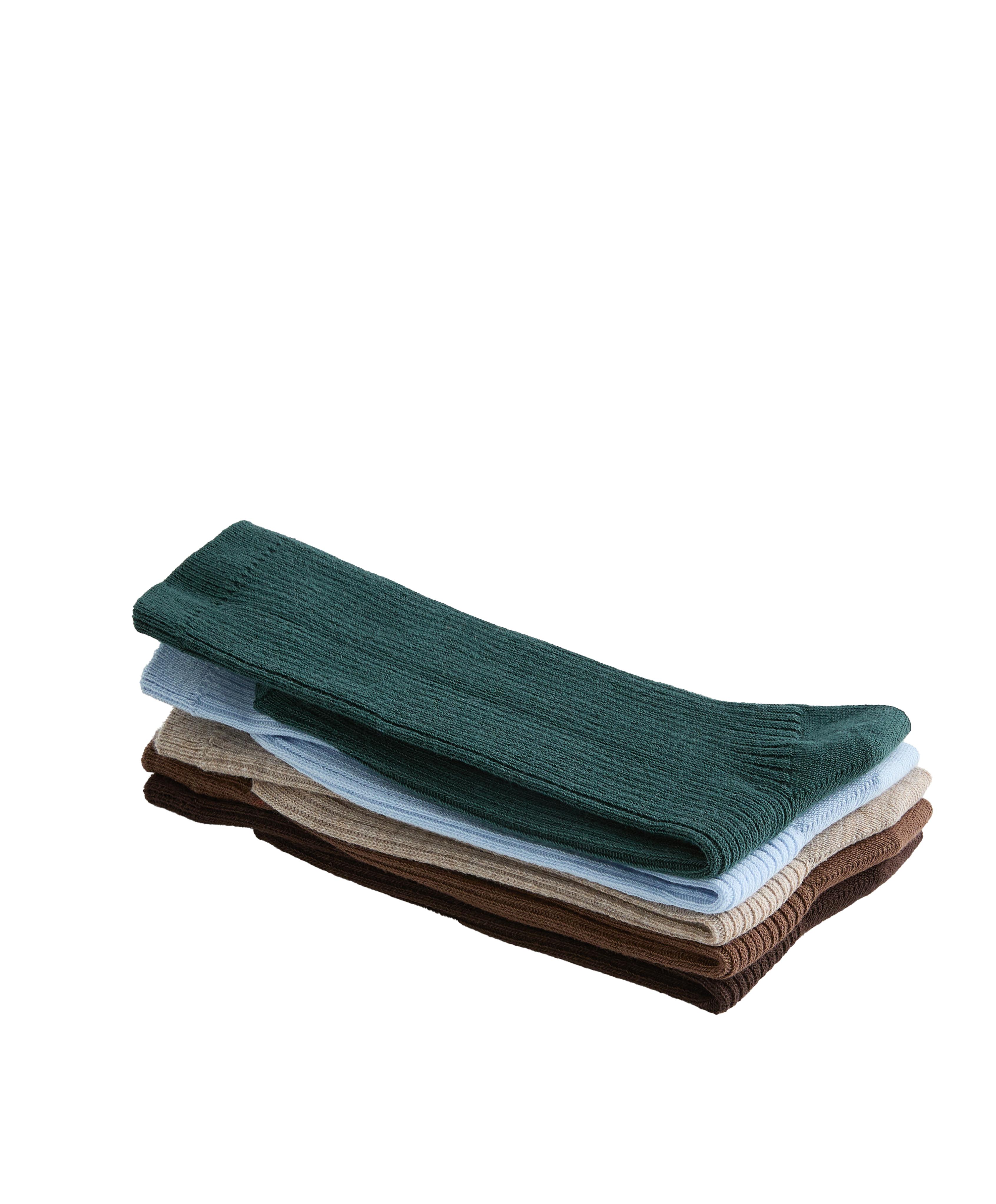 5 pairs of cotton blend classic socks — SEA GREEN