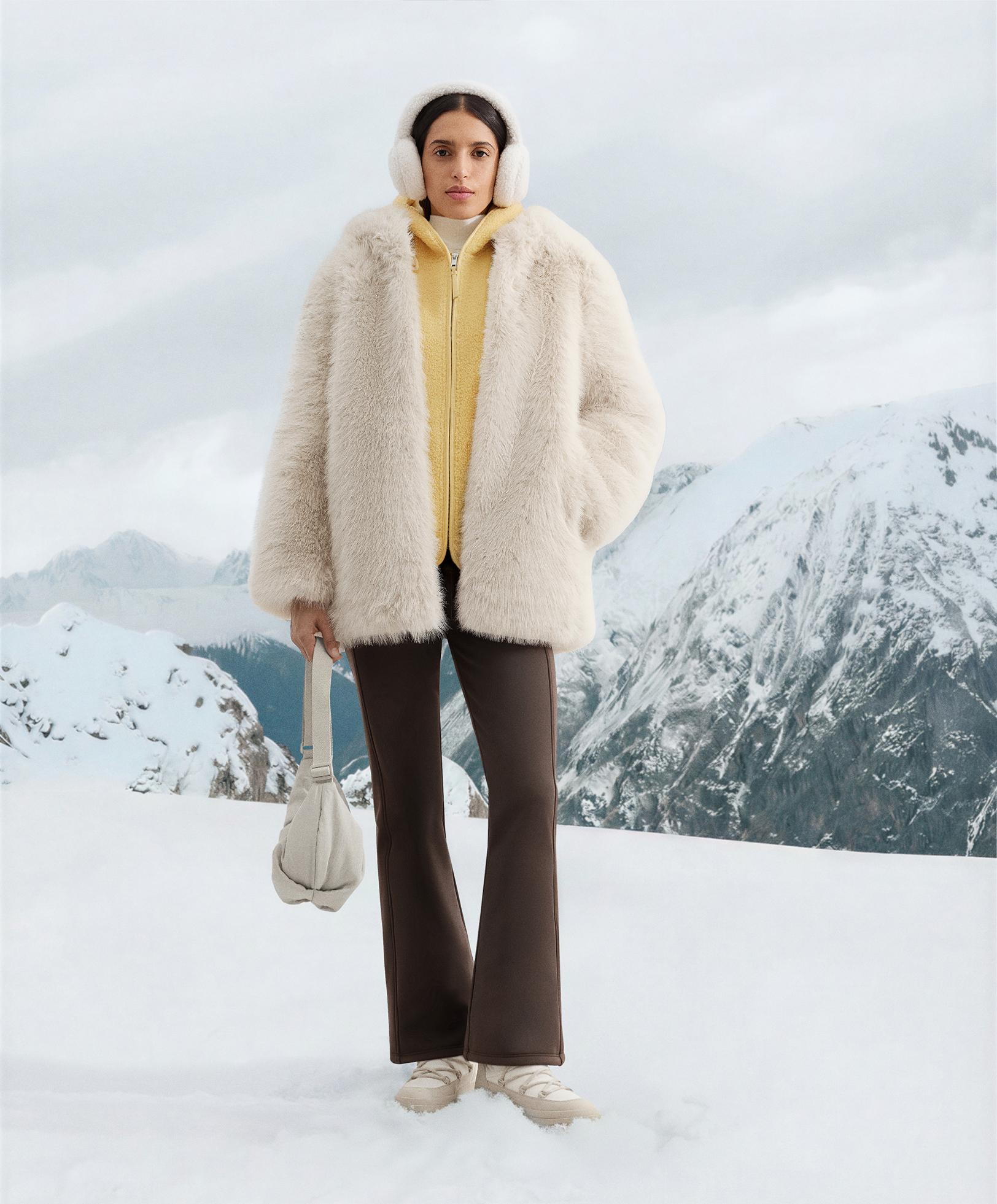 High rise warm flare trousers with pockets — DARK REDDISH‑BROWN