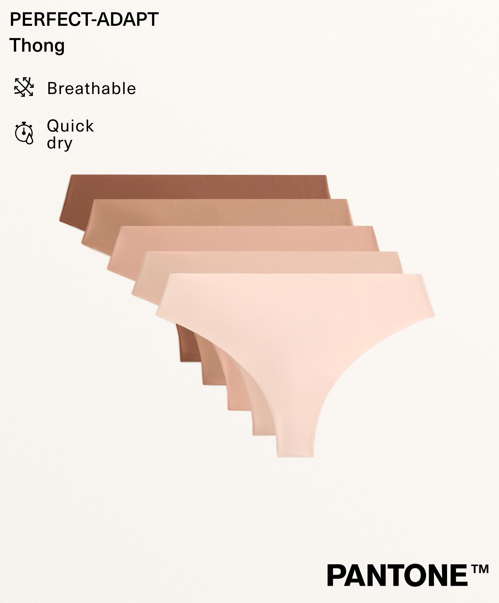 5 nohavičiek tangá z polyamidovej zmesi, neviditeľné, PANTONE™