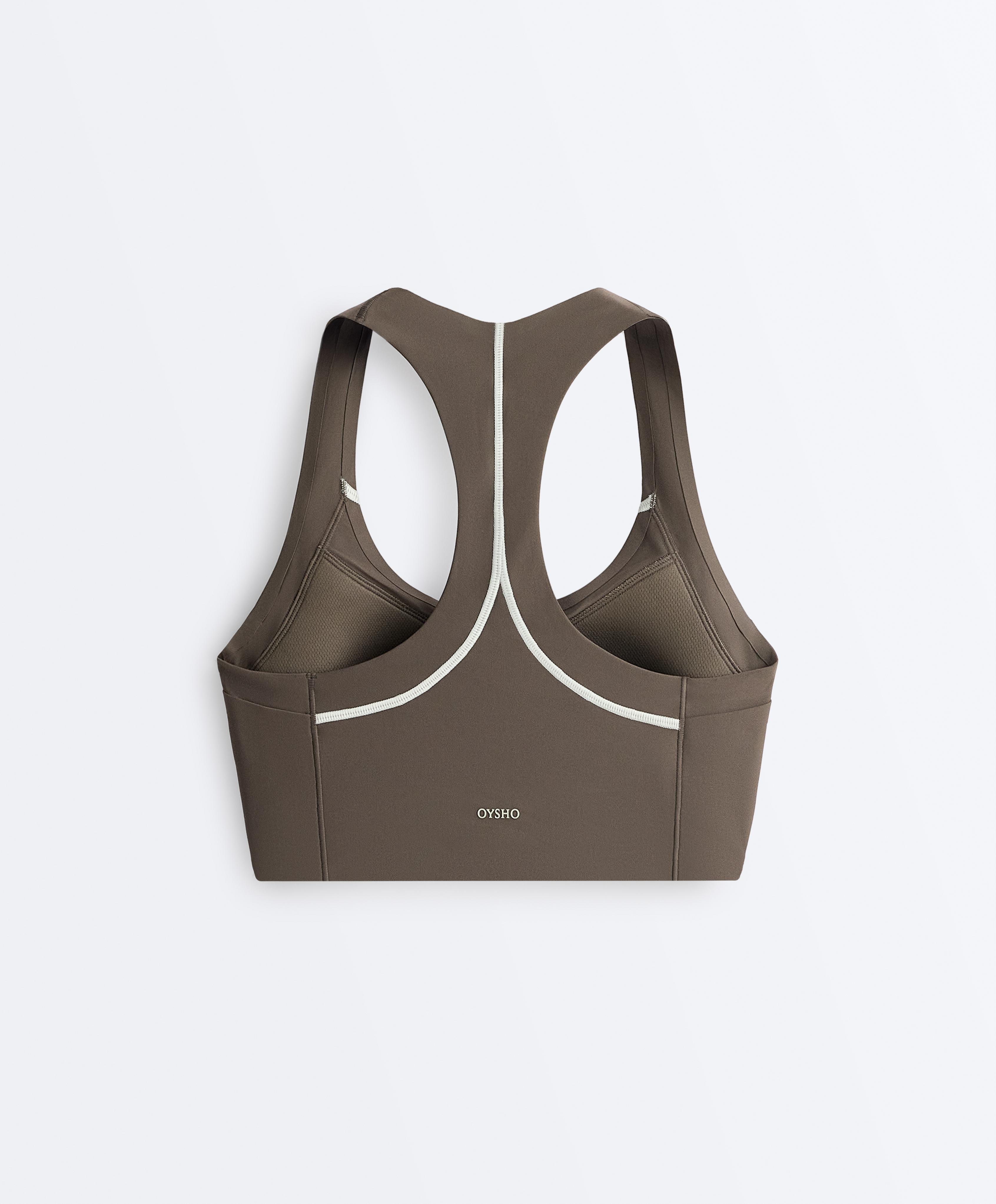 Perfect-adapt medium-support reflective sports bra — CHARCOAL GREY