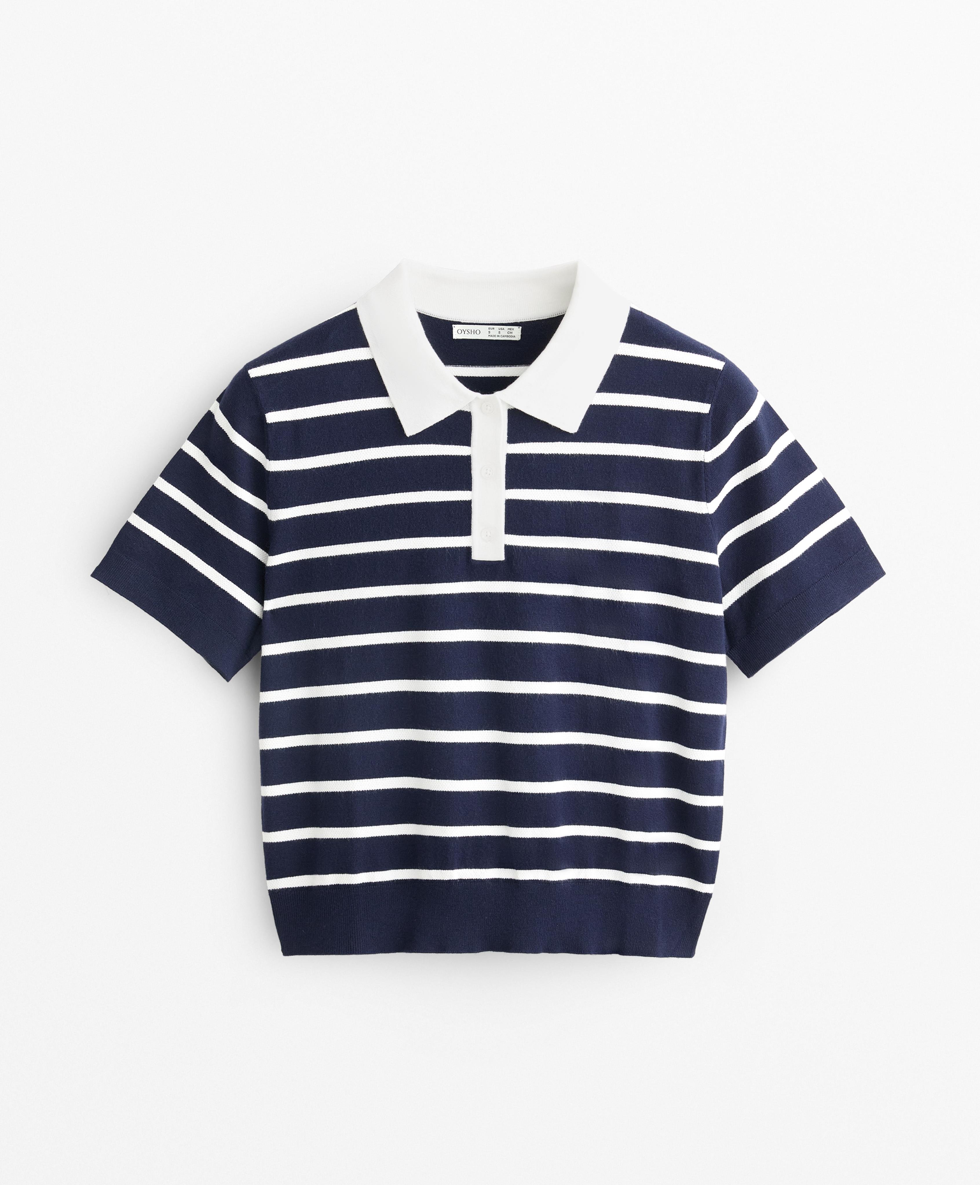 Short sleeve knit polo shirt